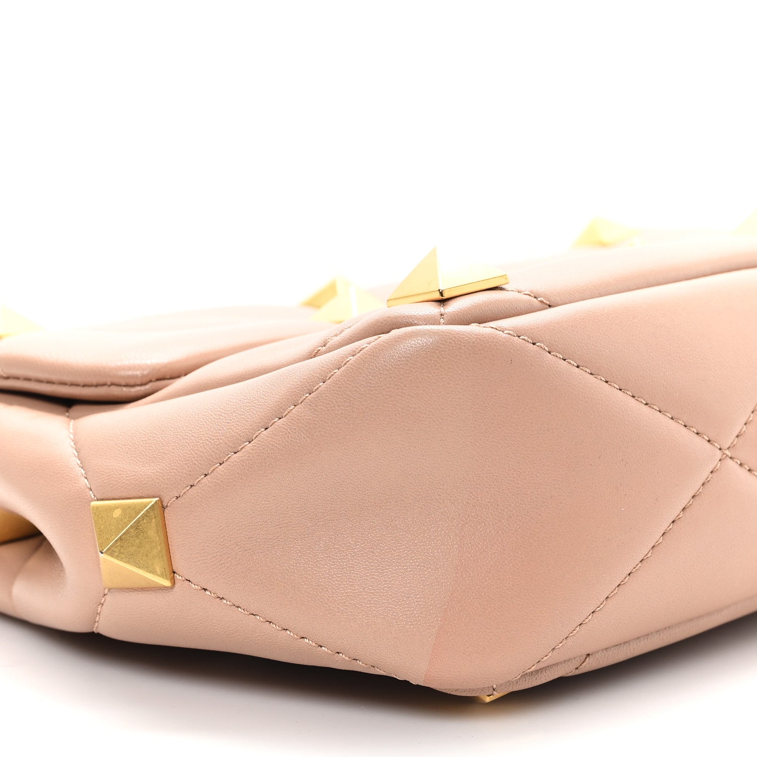 Nappa Large Roman Stud Shoulder Bag Rose Cannelle