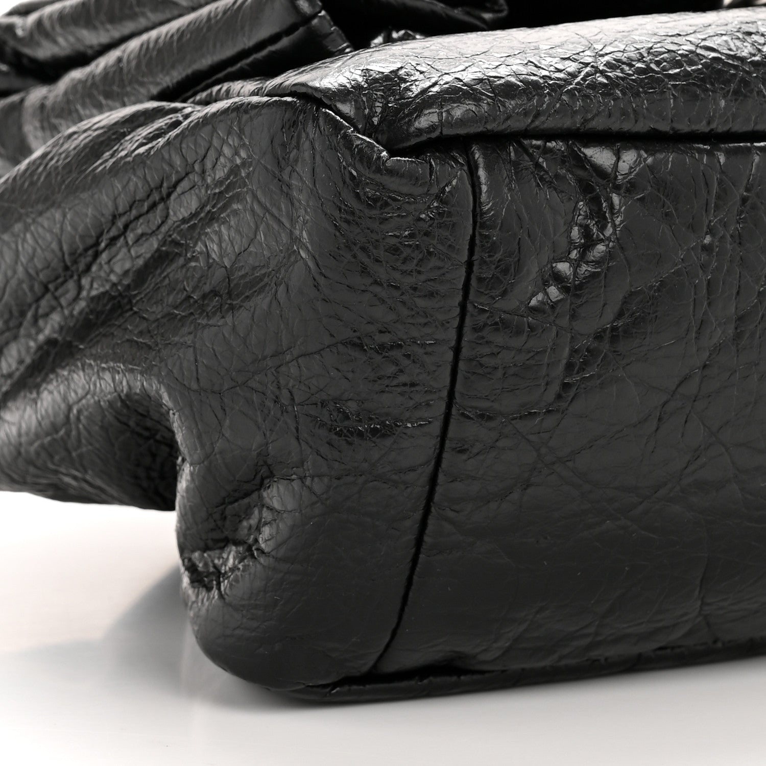 Arena Calfskin Small Monaco Chain Shoulder Bag Black