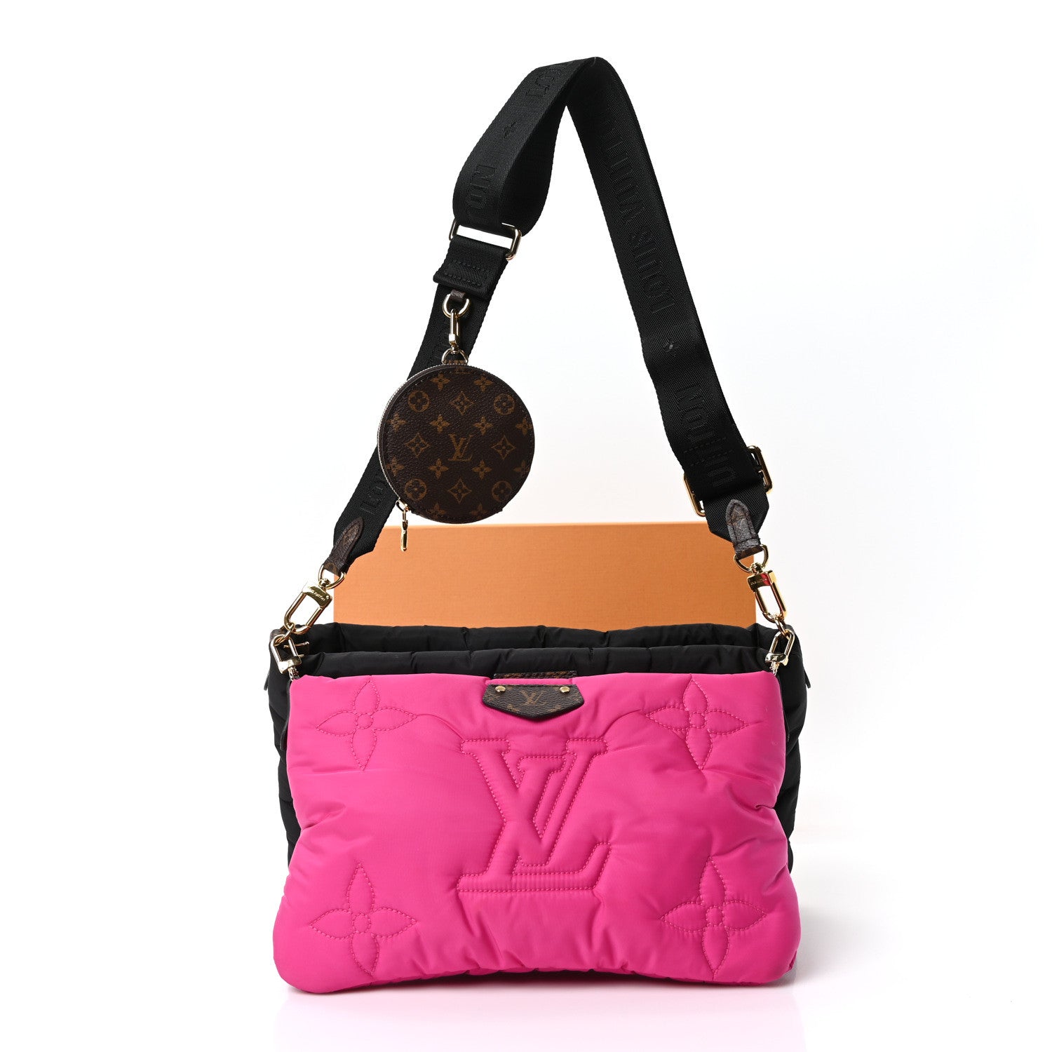 Econyl Monogram Pillow Maxi Multi Pochette Accessories Black Fuchsia