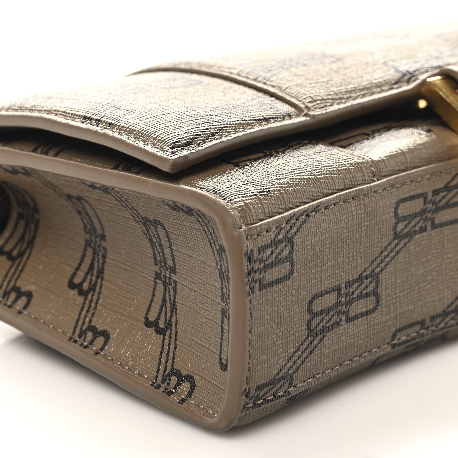 Coated Canvas BB Monogram Hourglass Chain Bag Beige Brown