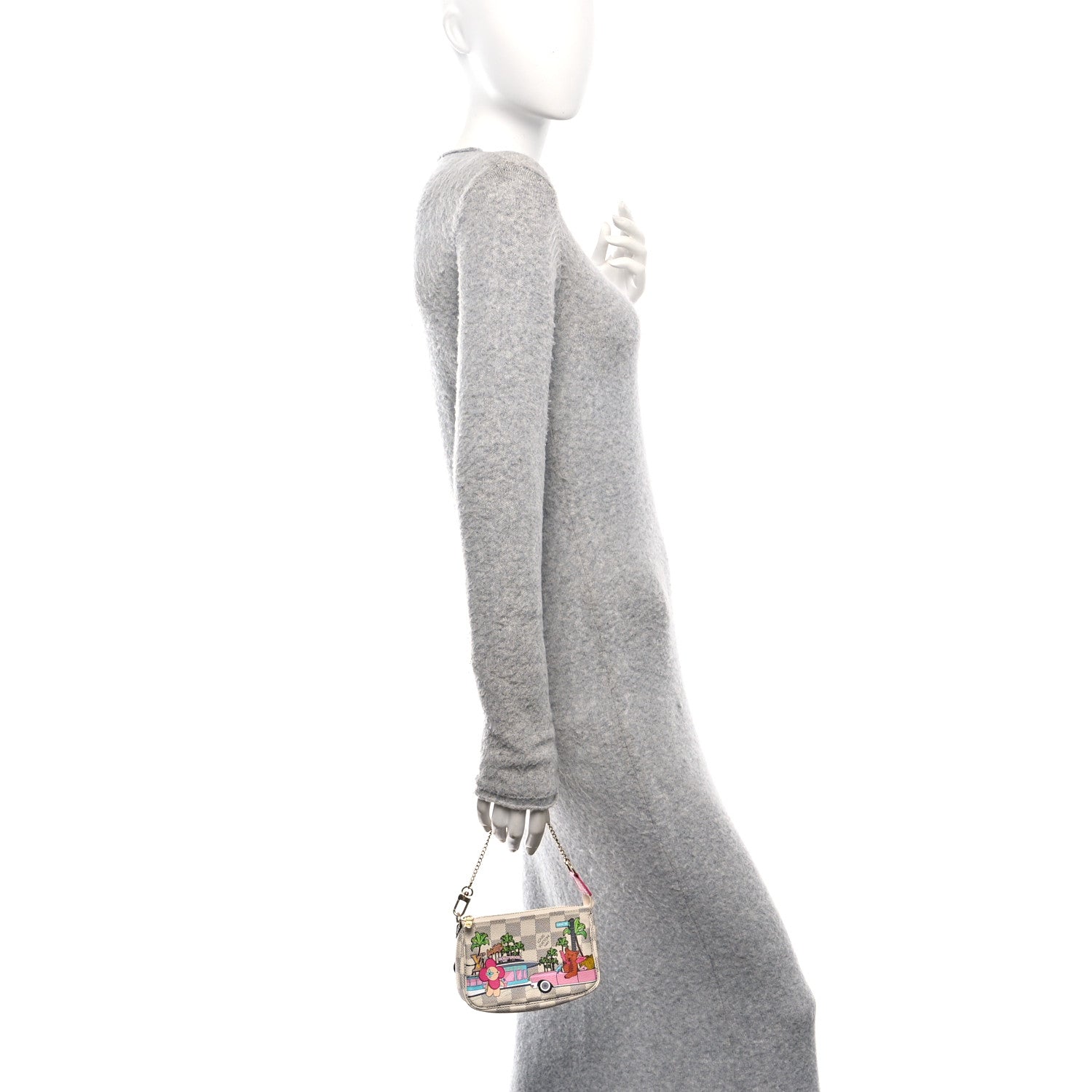 Damier Azur 2021 Christmas Animation Hollywood Mini Pochette Accessories Fuchsia