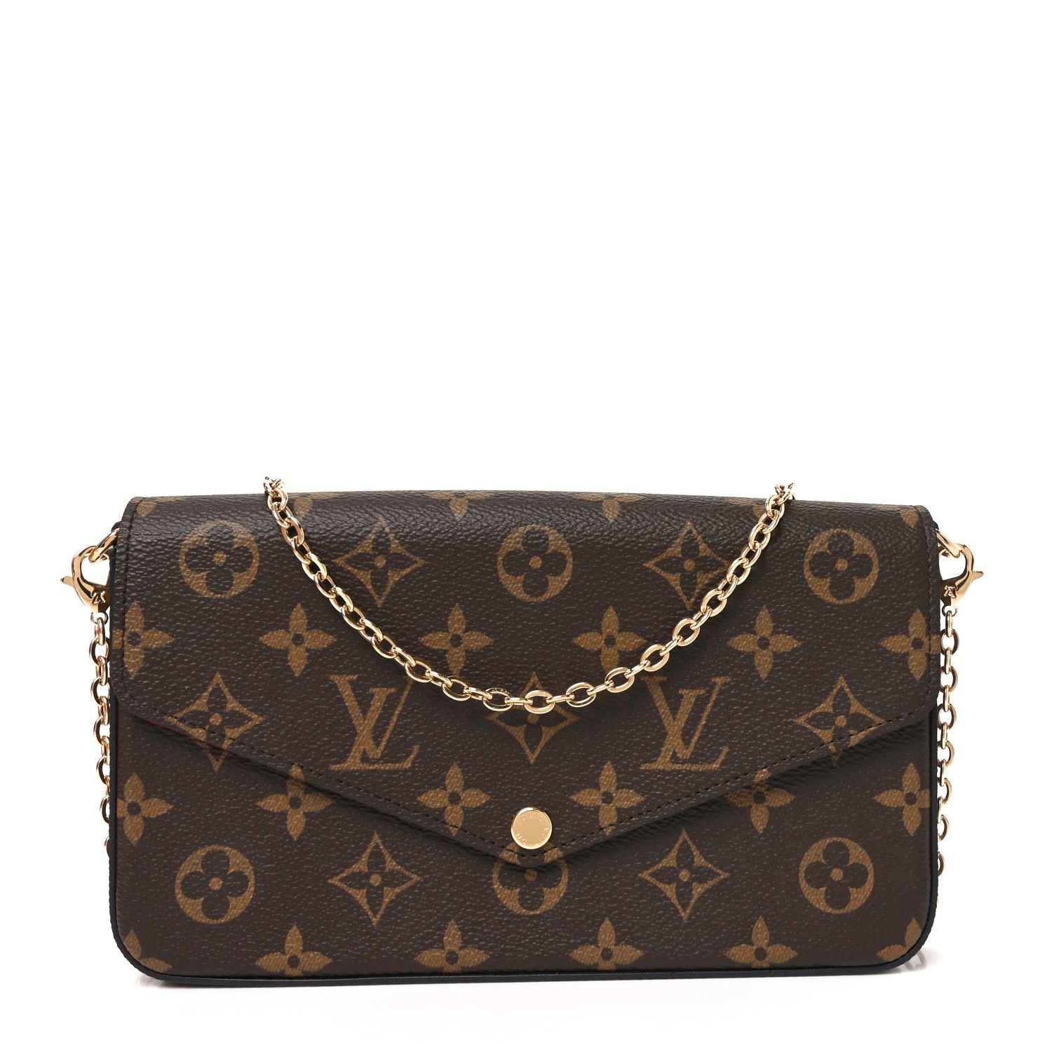 Monogram Pochette Felicie Chain Wallet Fuchsia