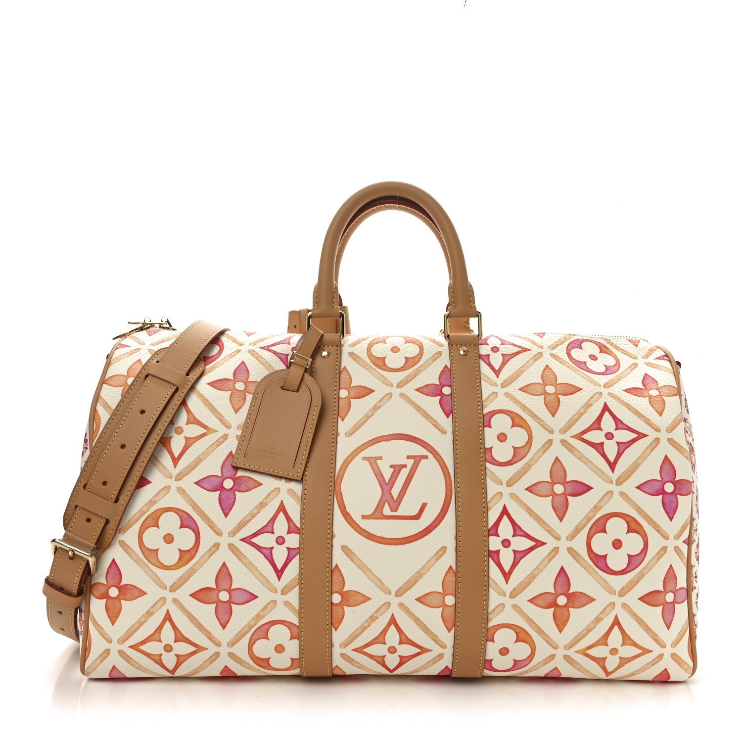 Monogram Tiles By The Pool Keepall Bandouliere 45 Coral