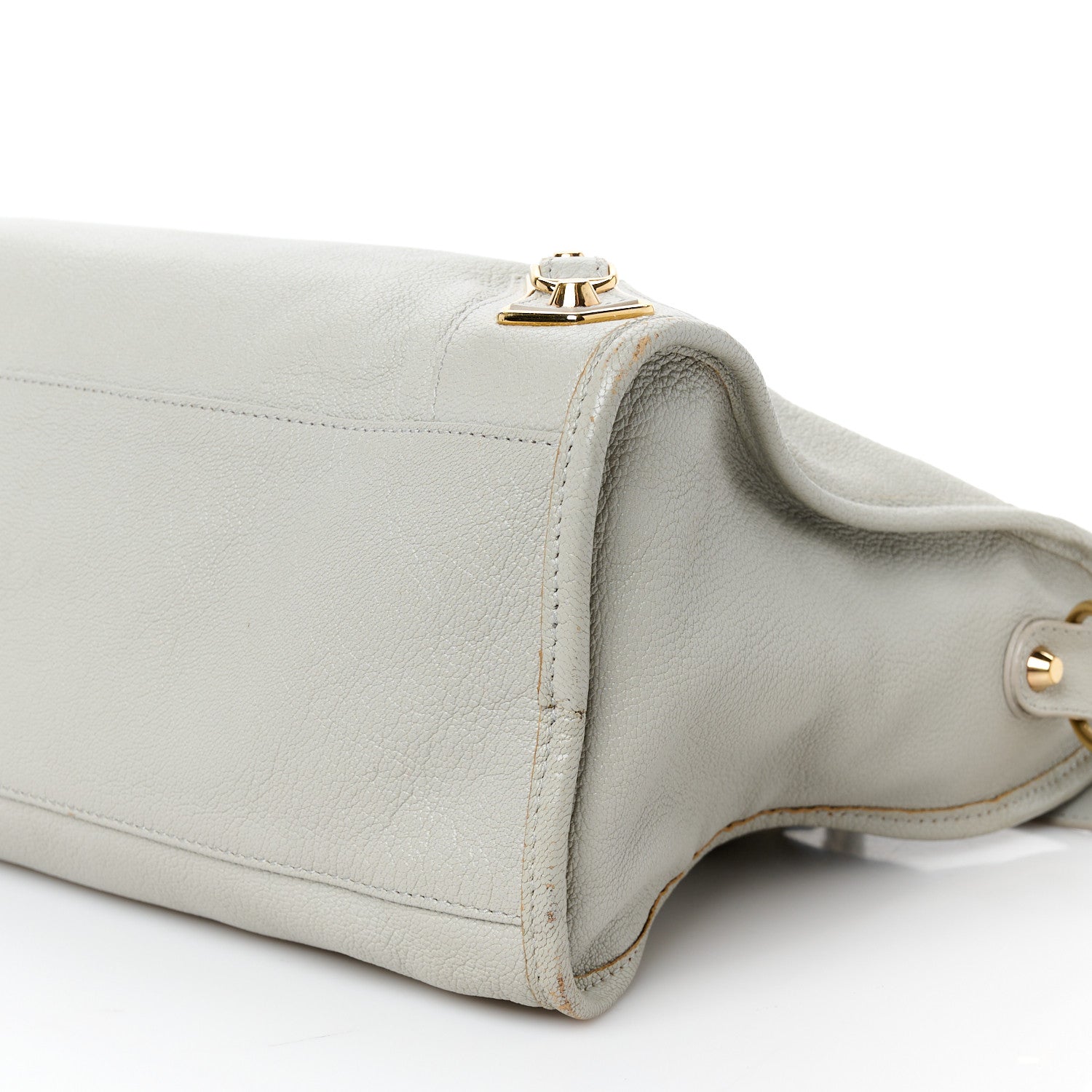 Chevre Gold Metallic Edge Hardware City Gris Glace