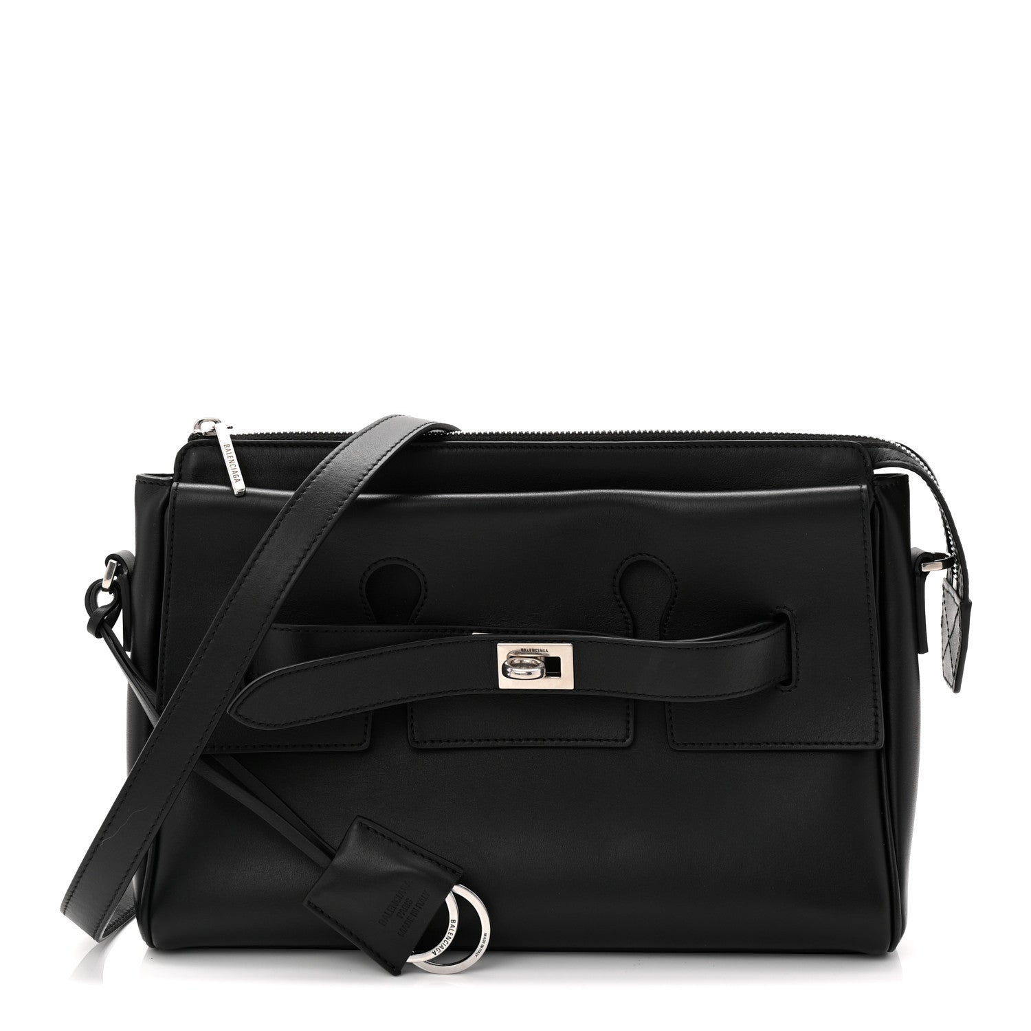 Smooth Calfskin Mens Small Bel Air Messenger Black