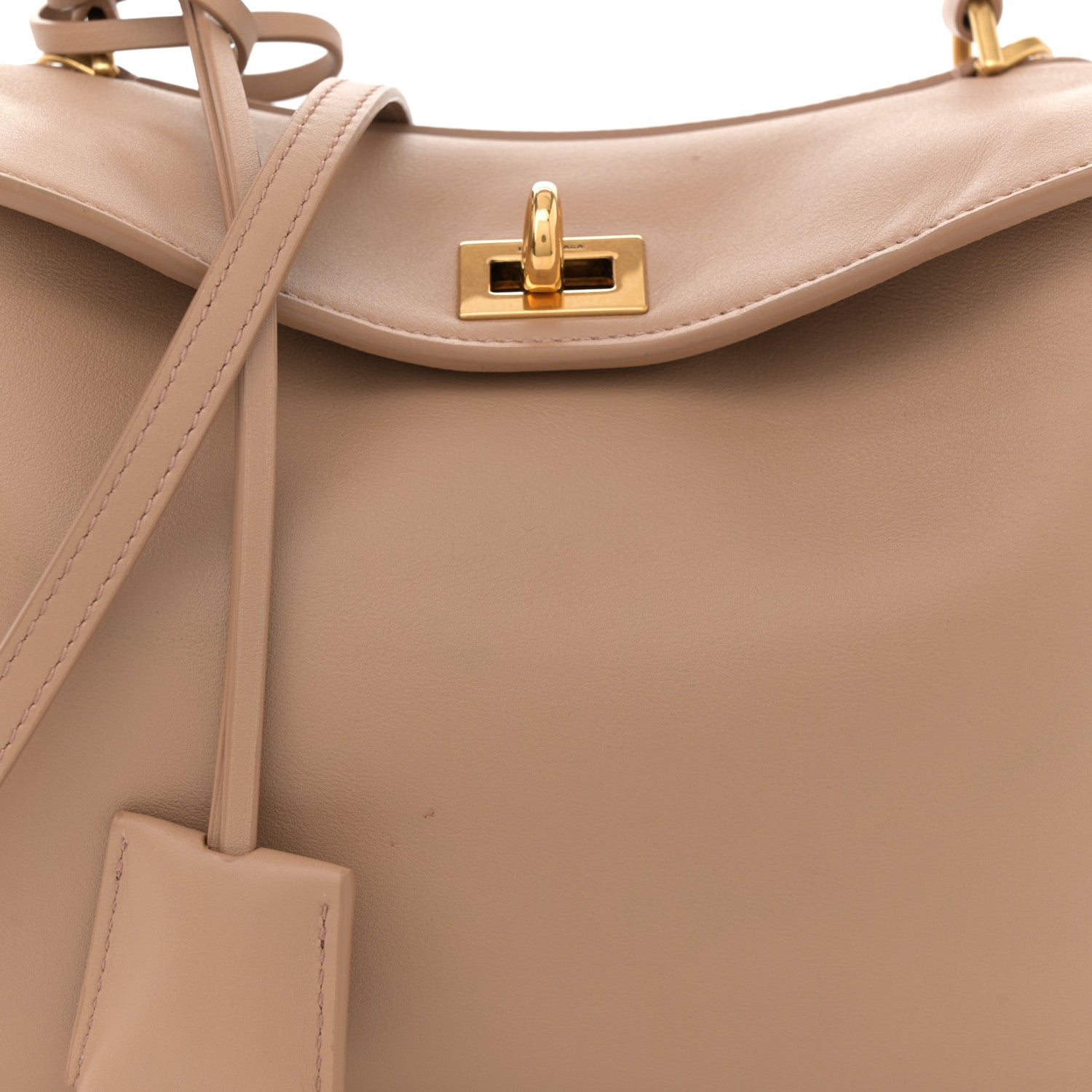 Natural Smooth Calfskin Mini Rodeo Top Handle Handbag Latte