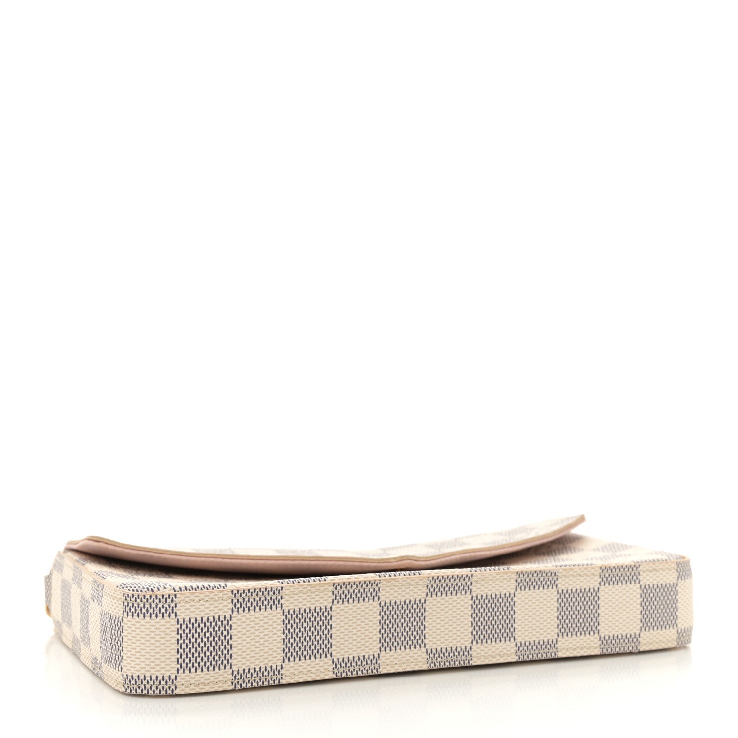 Damier Azur Pochette Felicie Chain Wallet Rose Ballerine