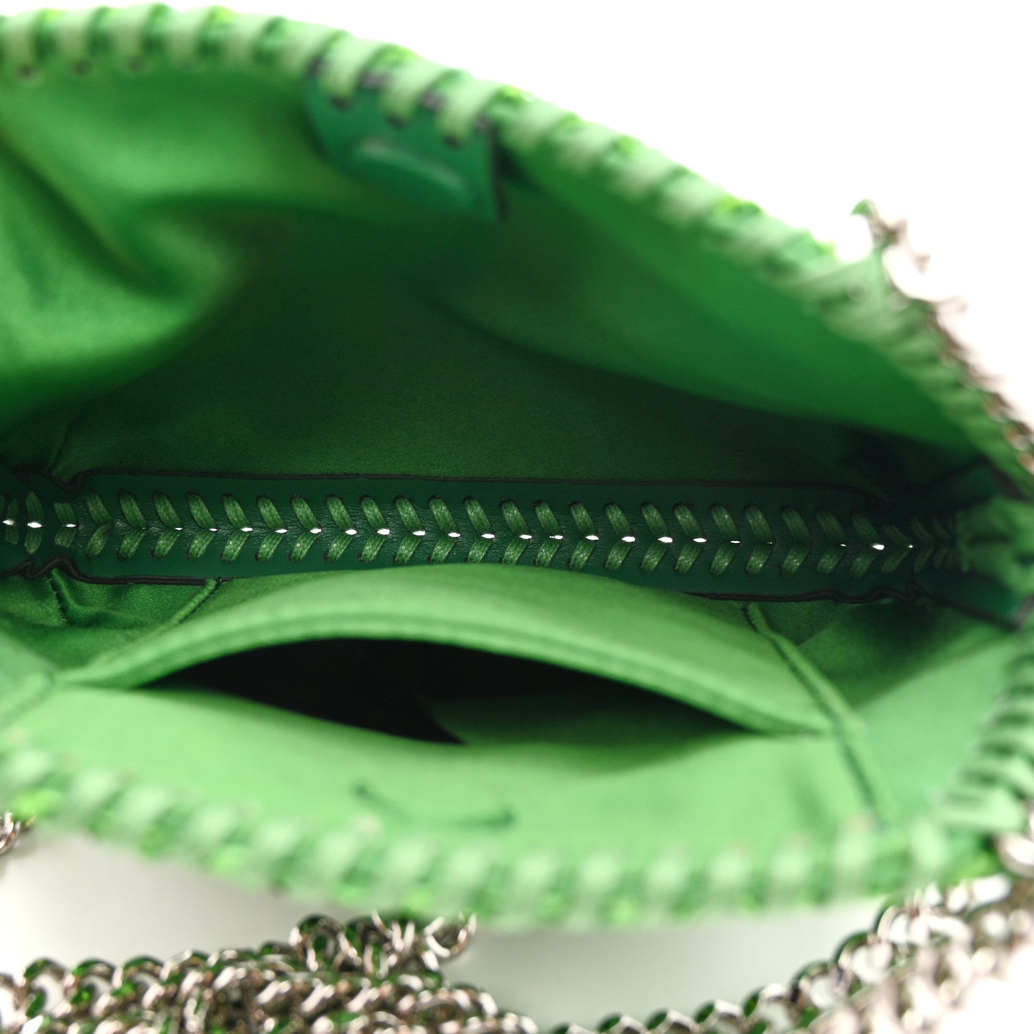 Mesh Crystal Mini Falabella Crossbody Bag Green