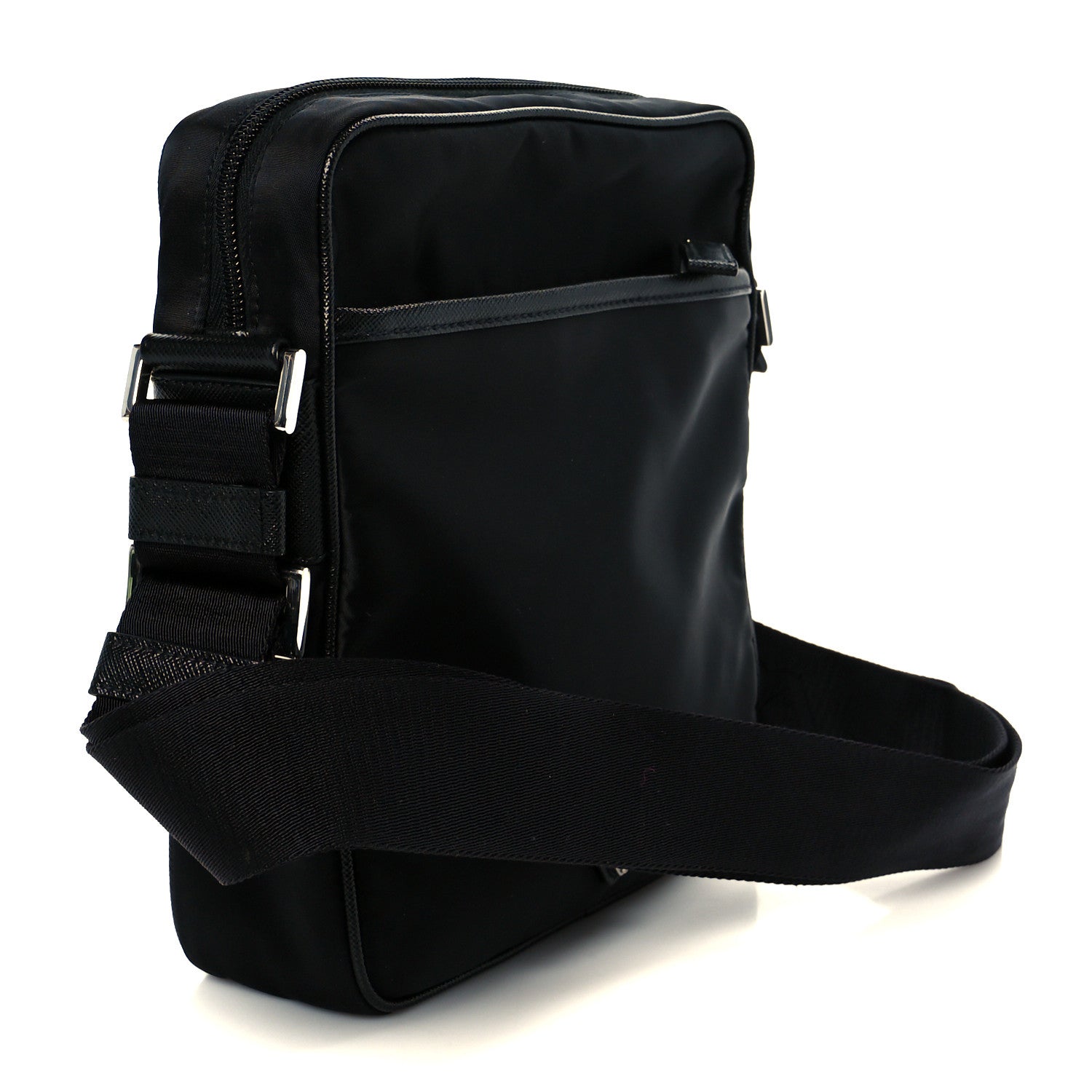 Re-Nylon Saffiano Pocket Messenger Black