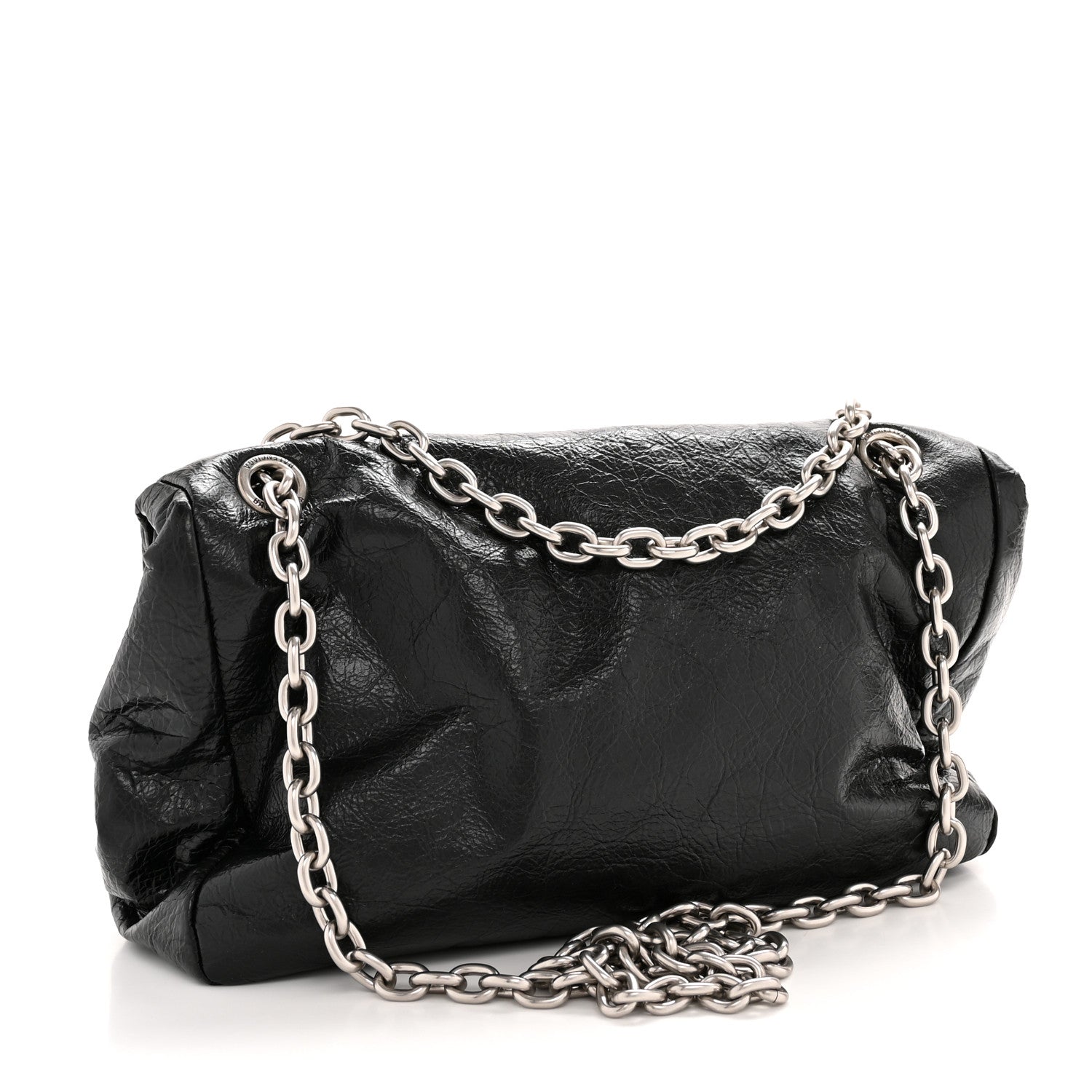 Arena Calfskin Small Monaco Chain Shoulder Bag Black