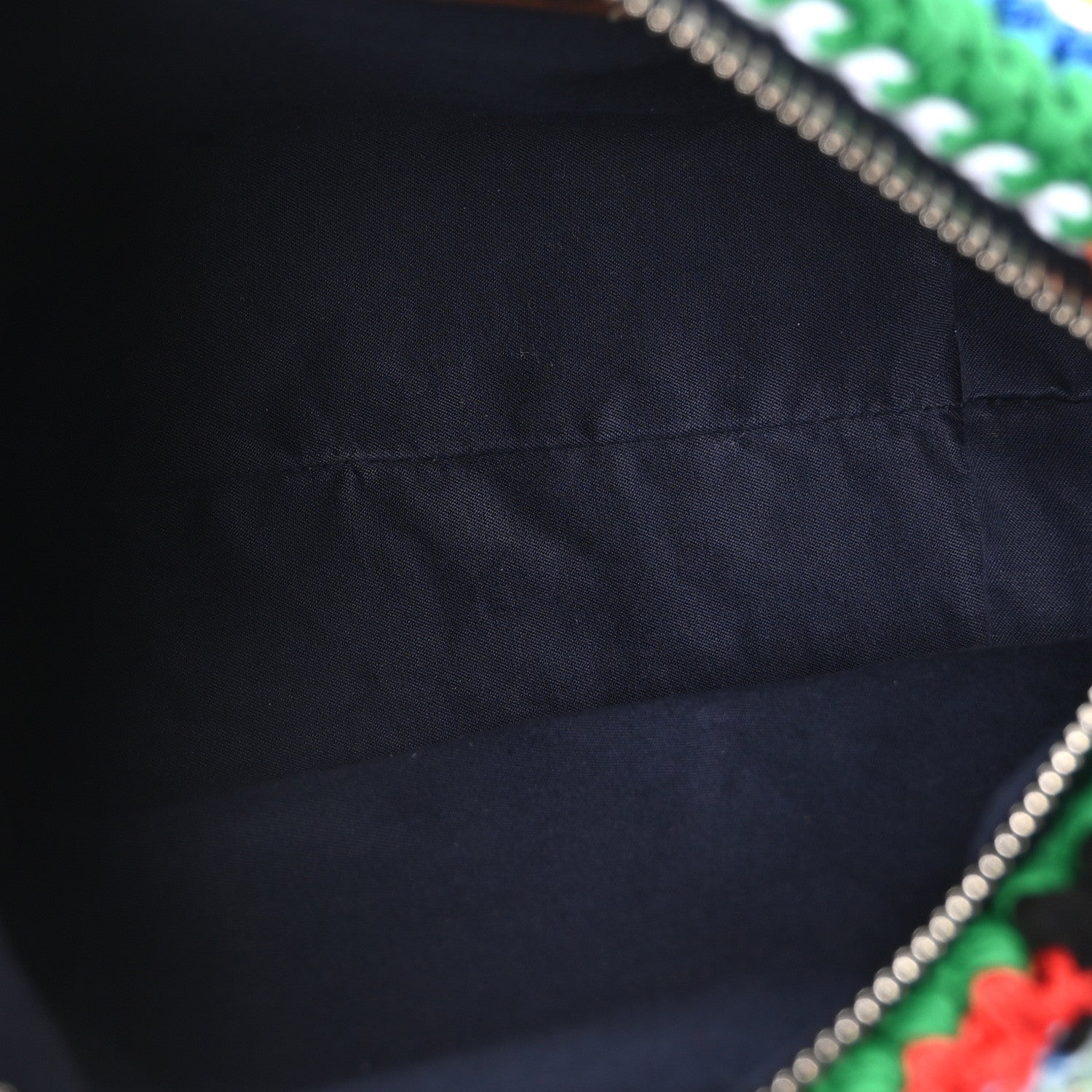 Fabric Crochet Pouch Multicolor