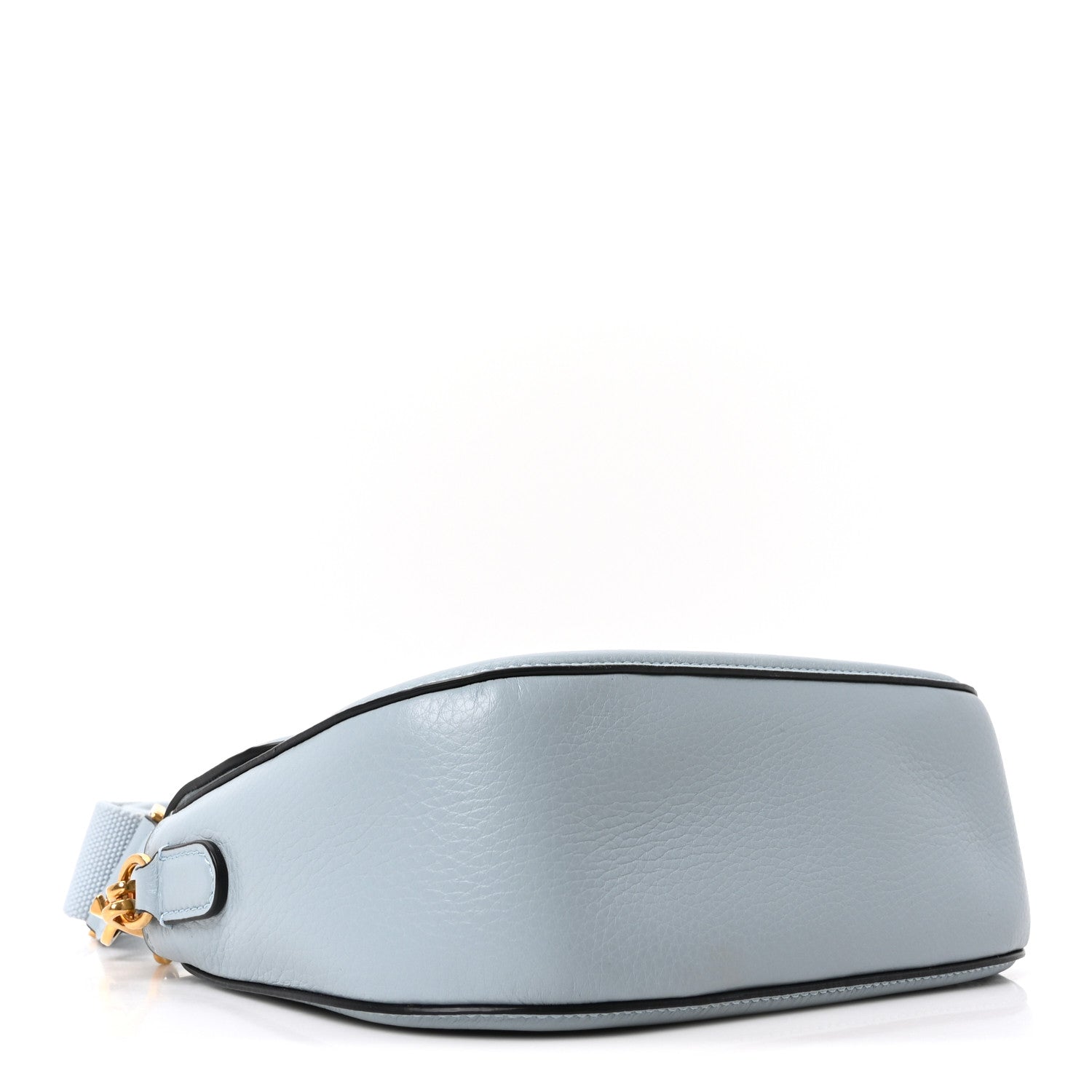 Pebbled Calfskin Vlogo Small Top Handle Shoulder Bag Blu Porcellana