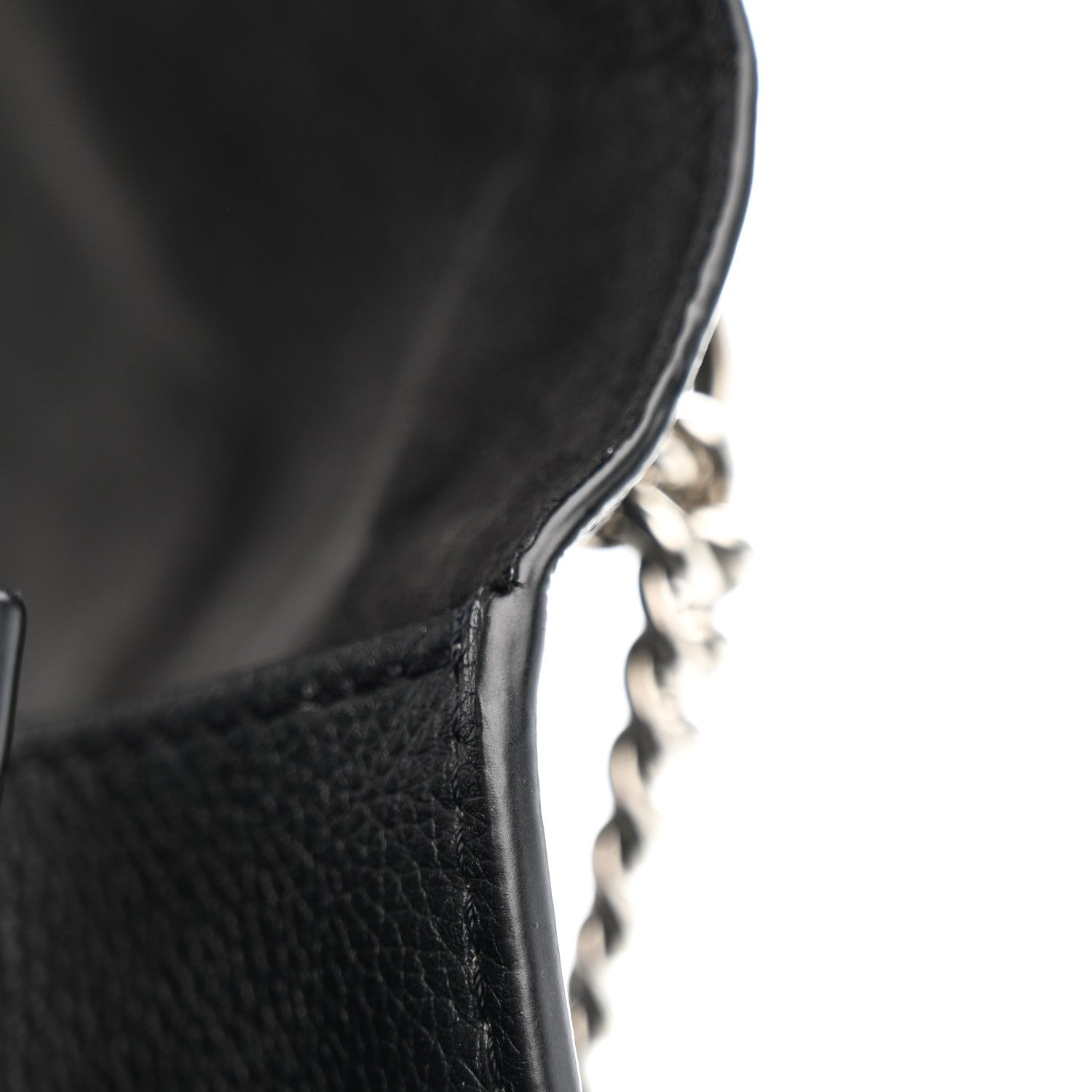 Soft Calfskin Embroidered My Lockme Chain Bag BB Black Snow White