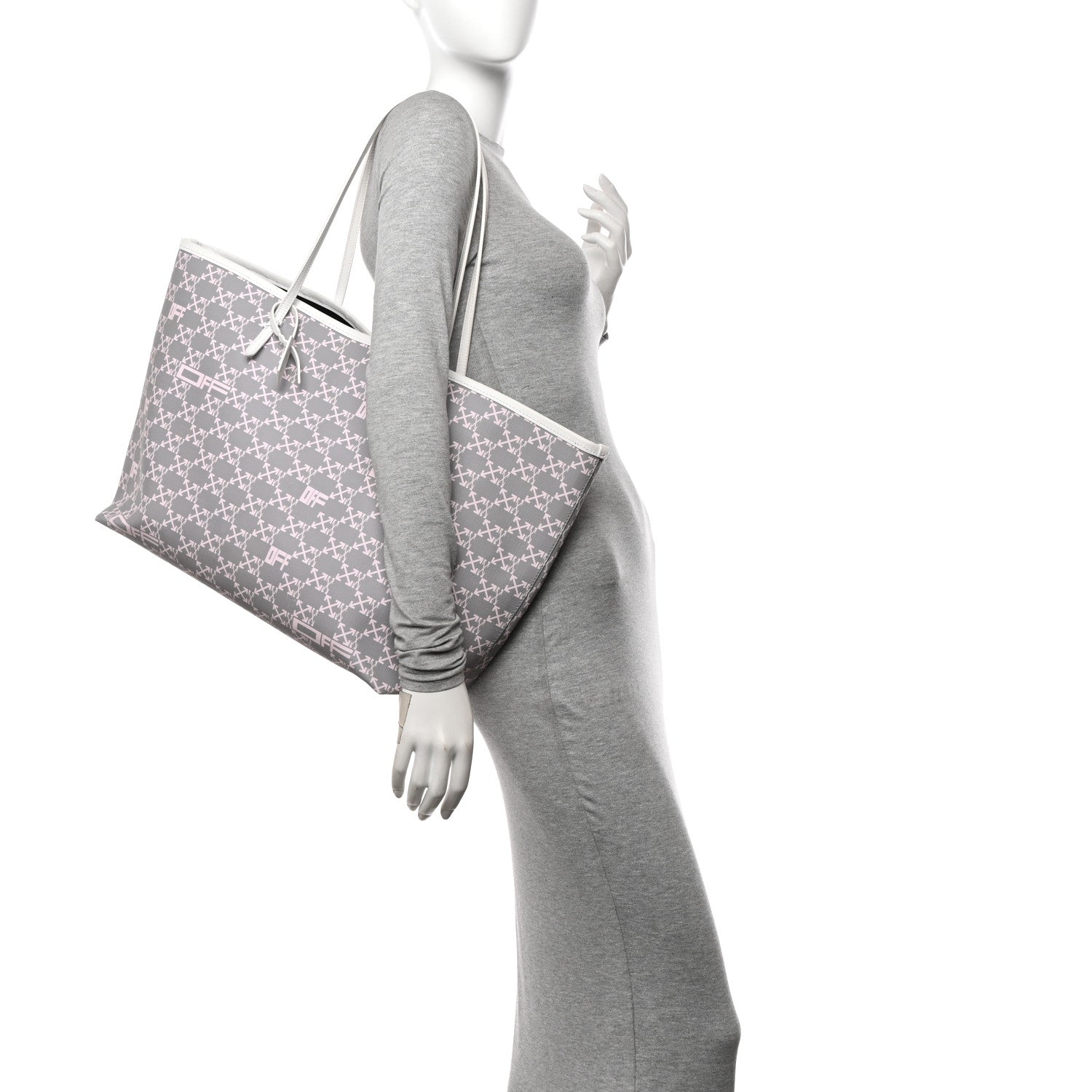 Coated Canvas Arrow Print Day Off Tote Bag White