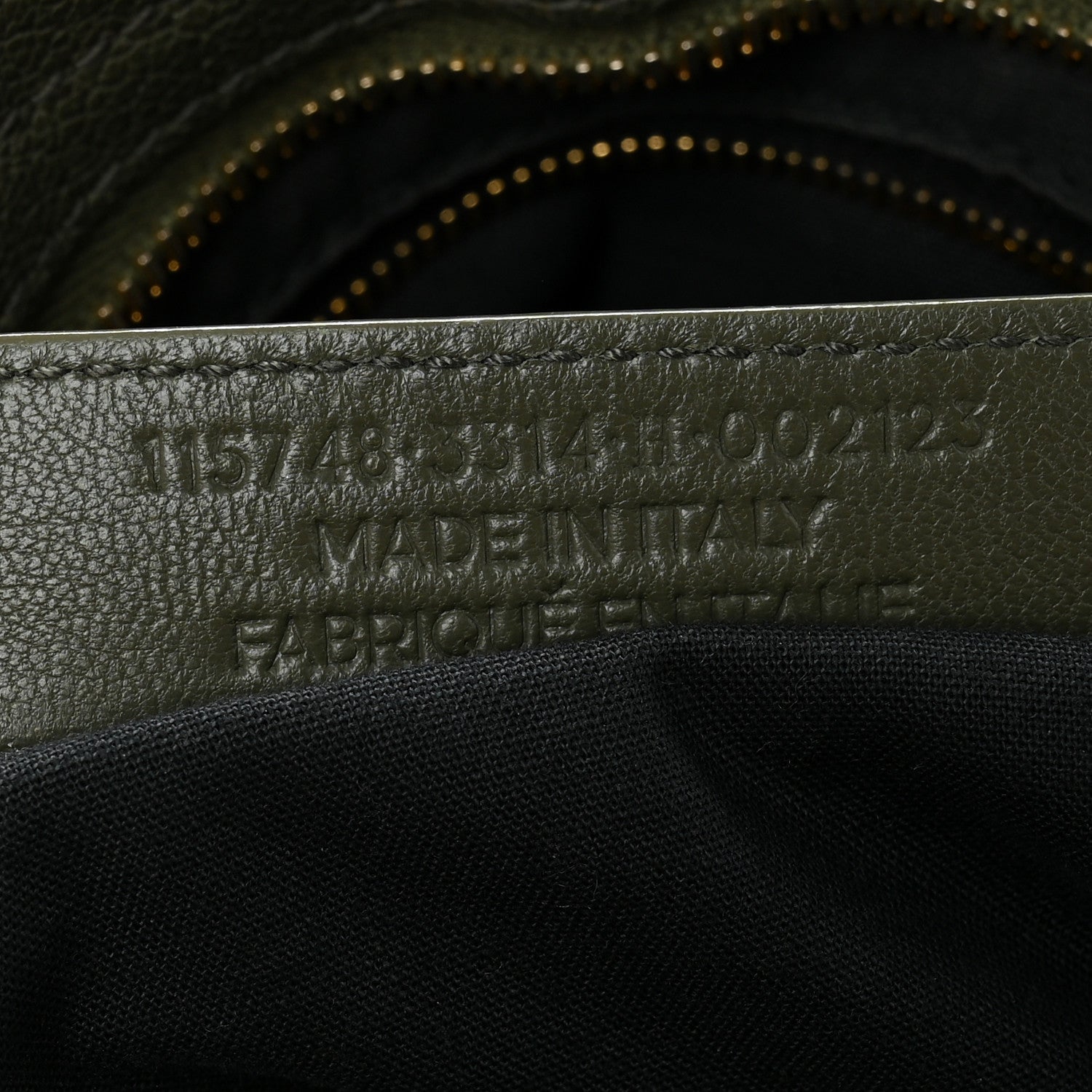 Chevre Gold Metallic Edge Hardware City Vert Lichen