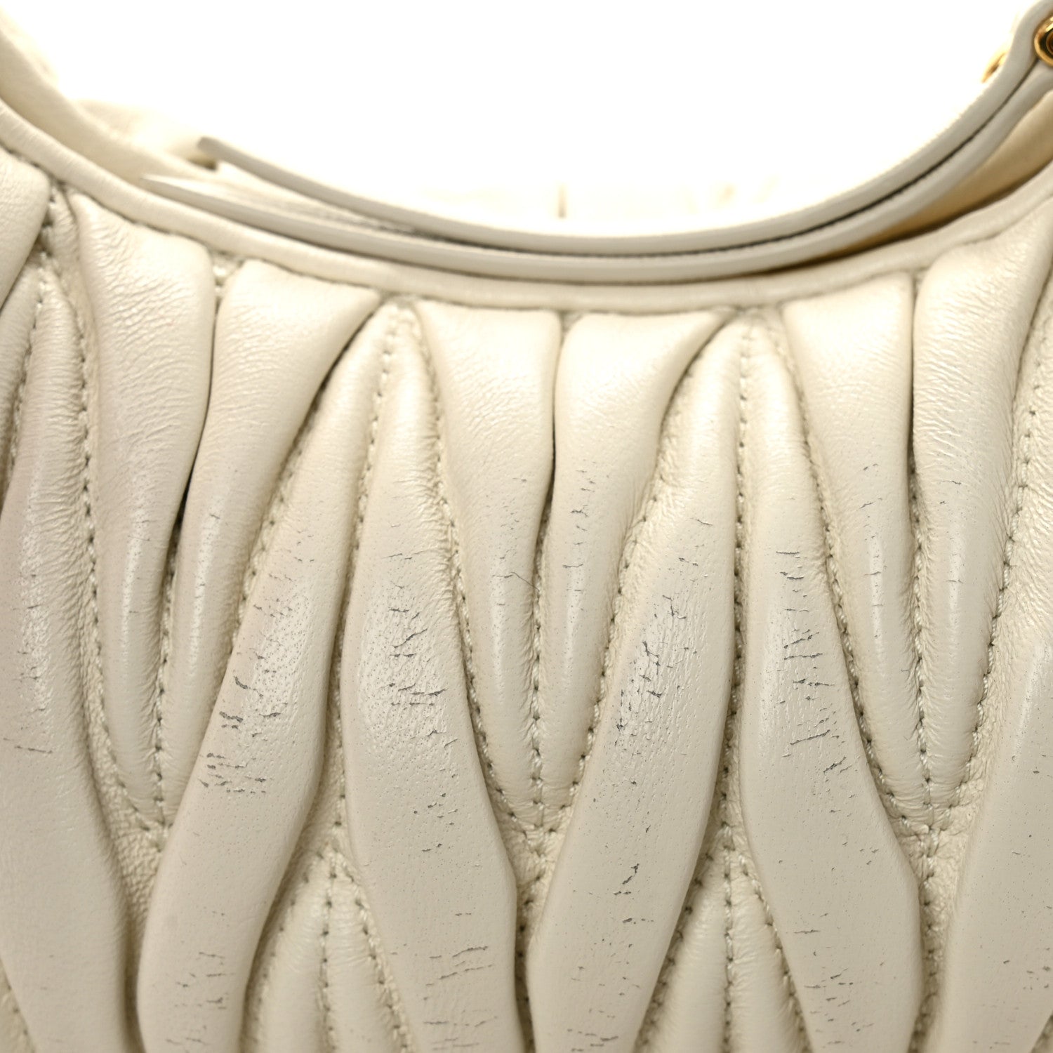 Nappa Matelasse Mini Wander Hobo White