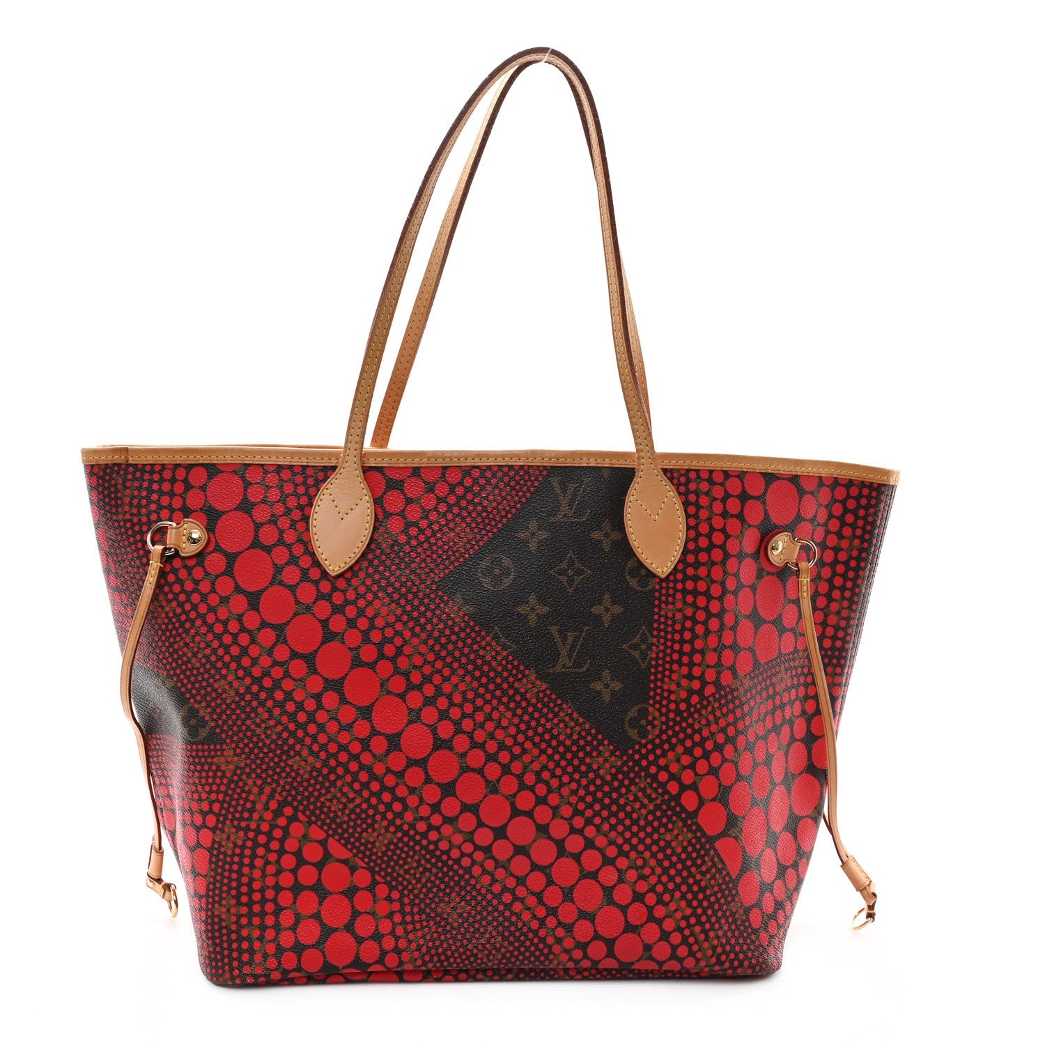 Monogram Kusama Waves Neverfull MM Red