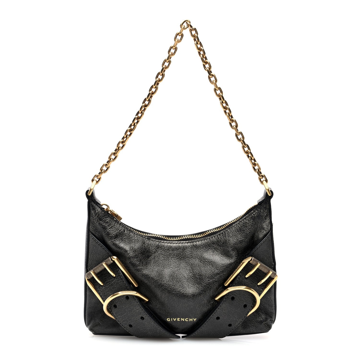 Aged Calfskin Mini Voyou Boyfriend Party Bag Black