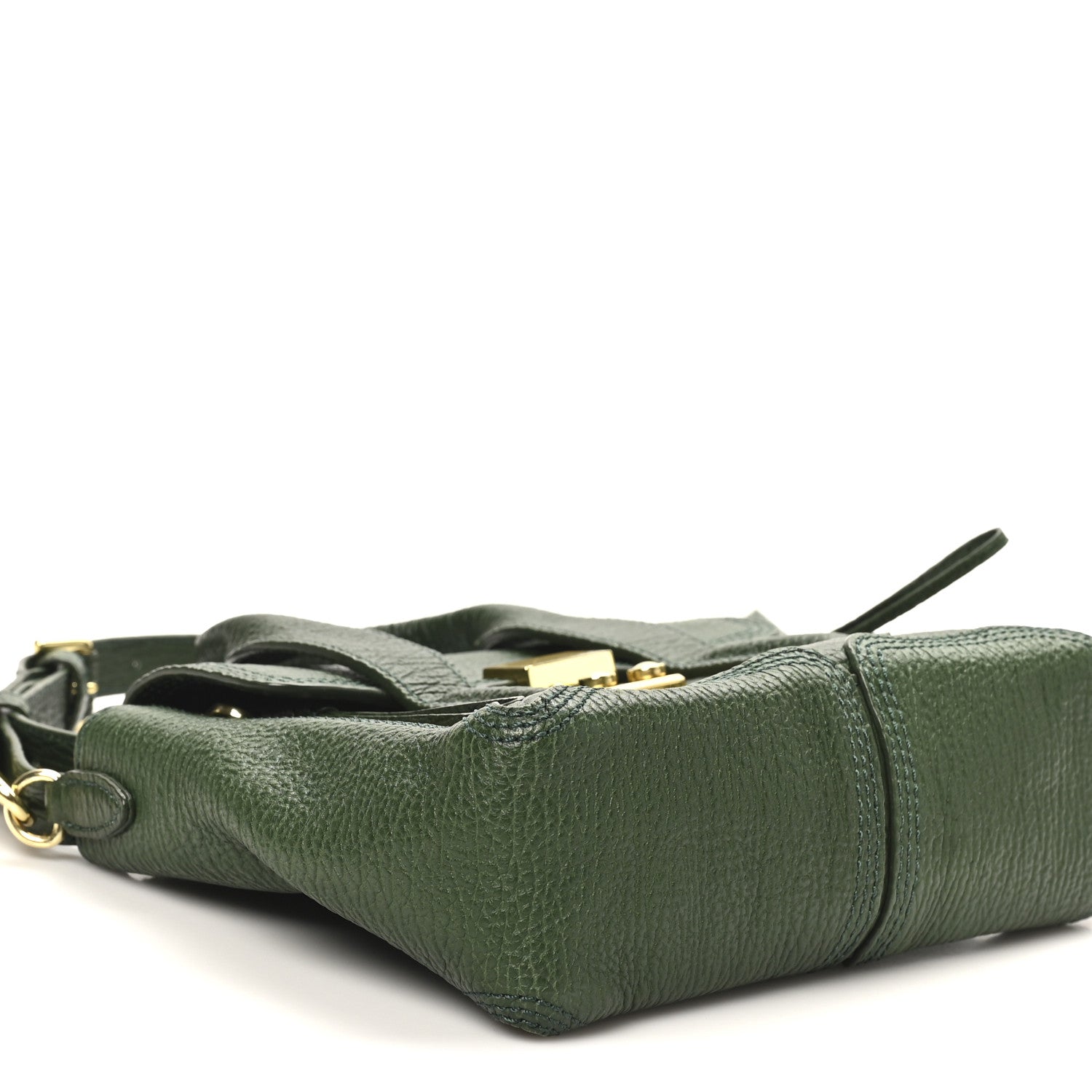 Textured Calfskin Mini Pashli Satchel Military Green