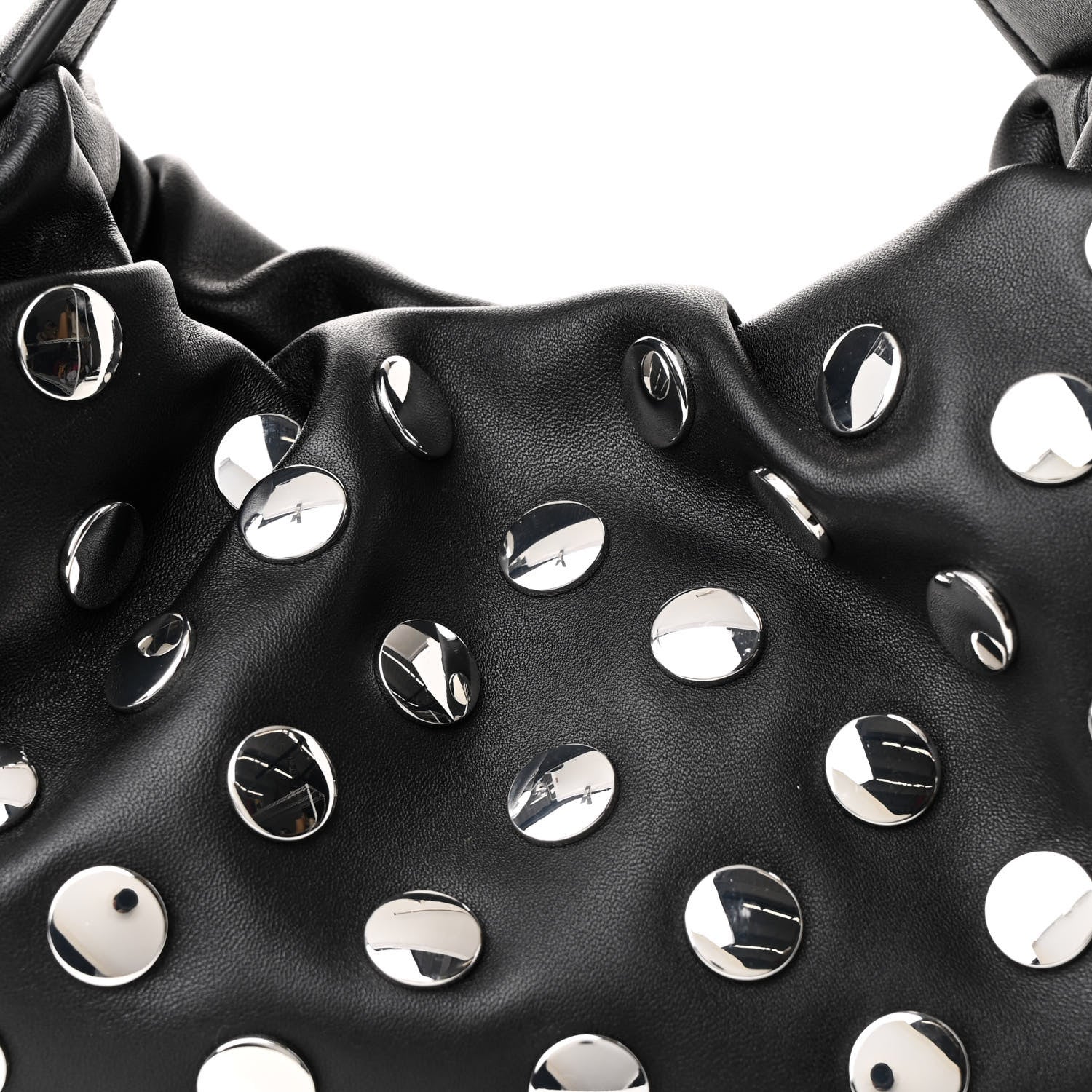 Sheepskin Studded Mini Origami Bag Black