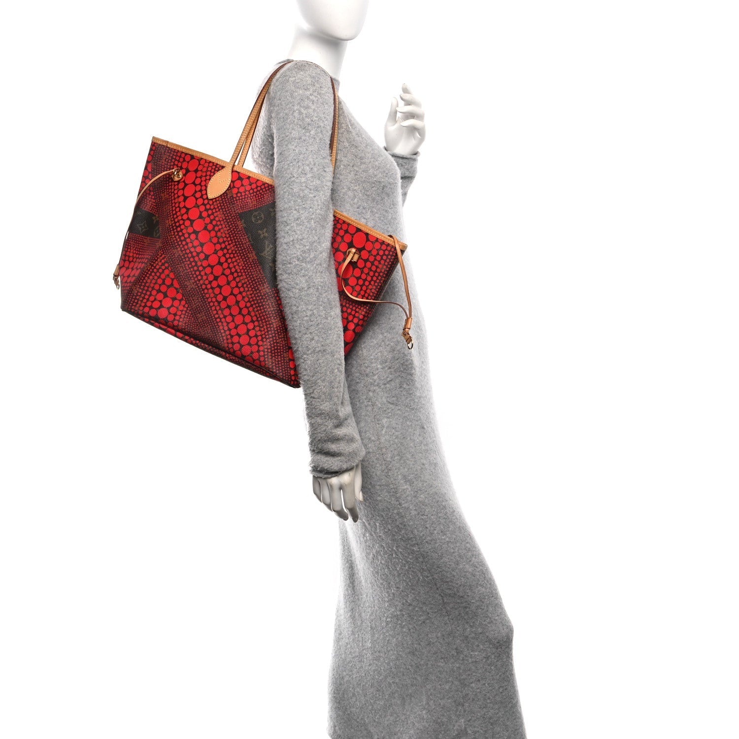 Monogram Kusama Waves Neverfull MM Red