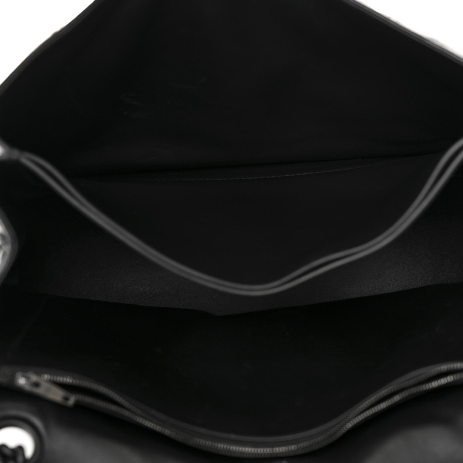 Crushed Calfskin Quilted Matte Black Hardware Large Crush Chain Bag Black