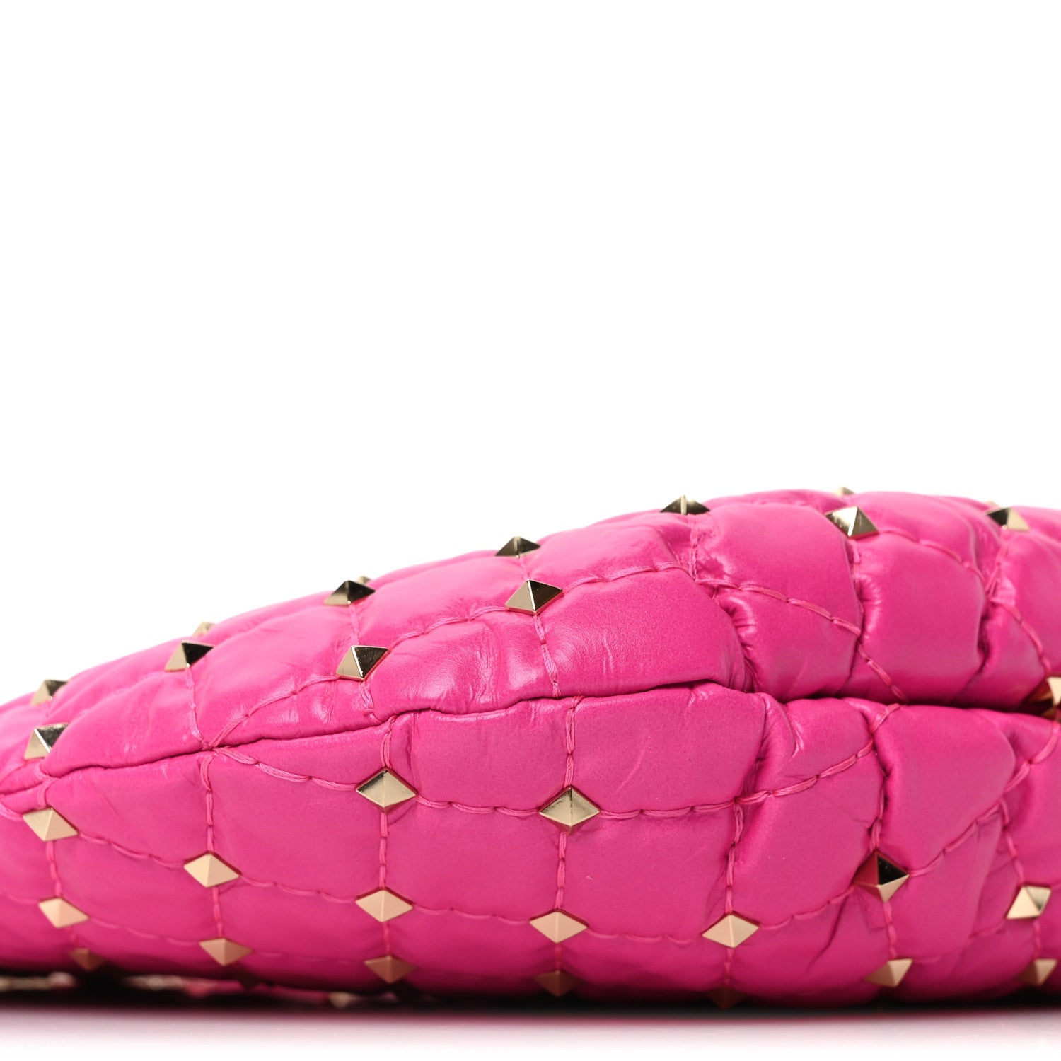 Nappa Small Rockstud Spike Hobo Fuxia