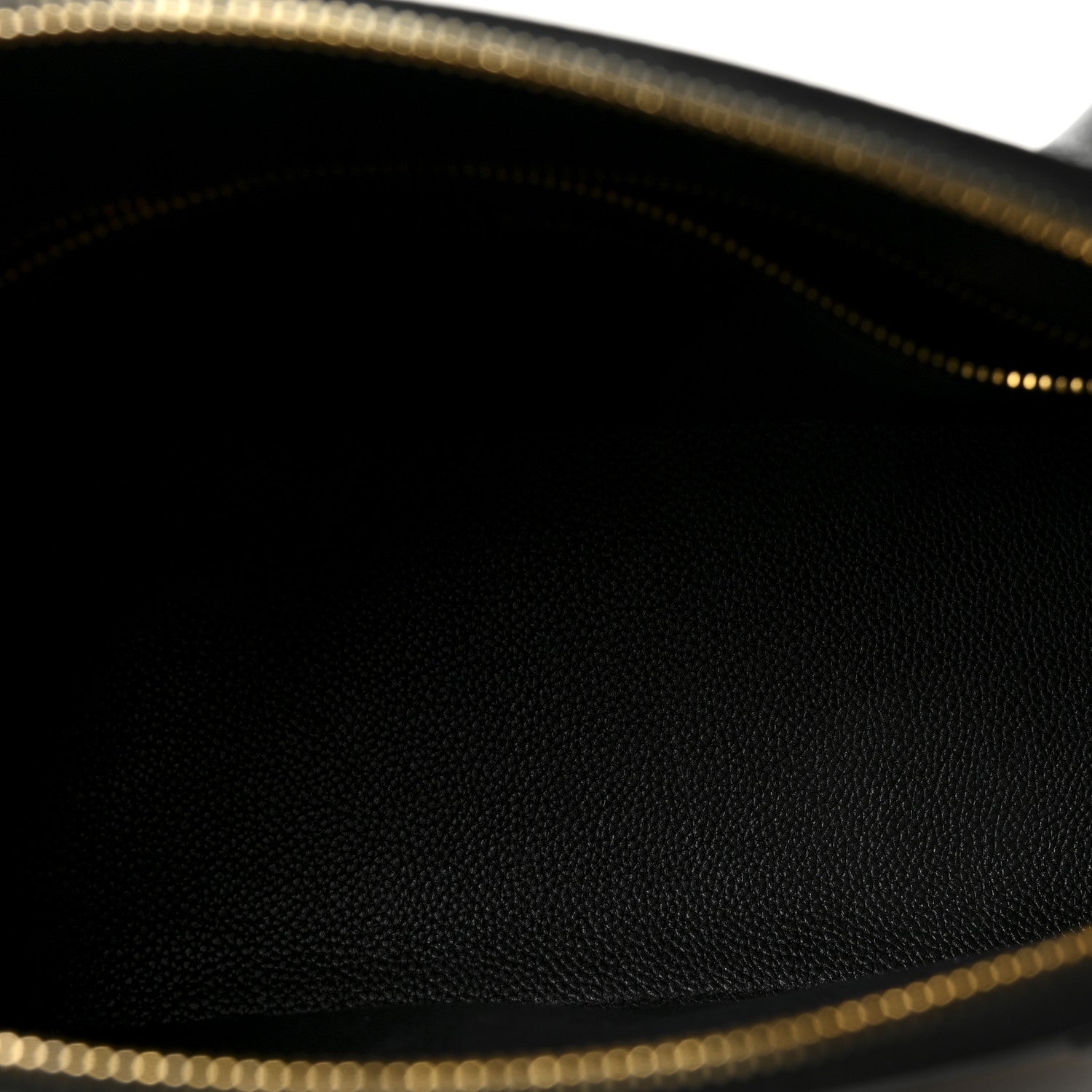 Signature Grained Calfskin Logo S Ville Top Handle Bag Black