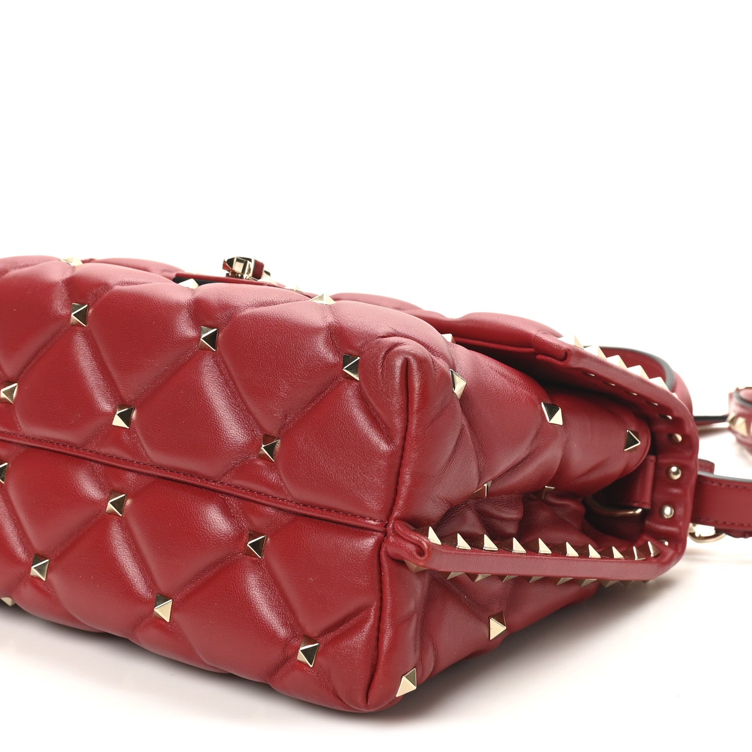 Nappa Medium Candystud Top Handle Bag Rosso Valentino