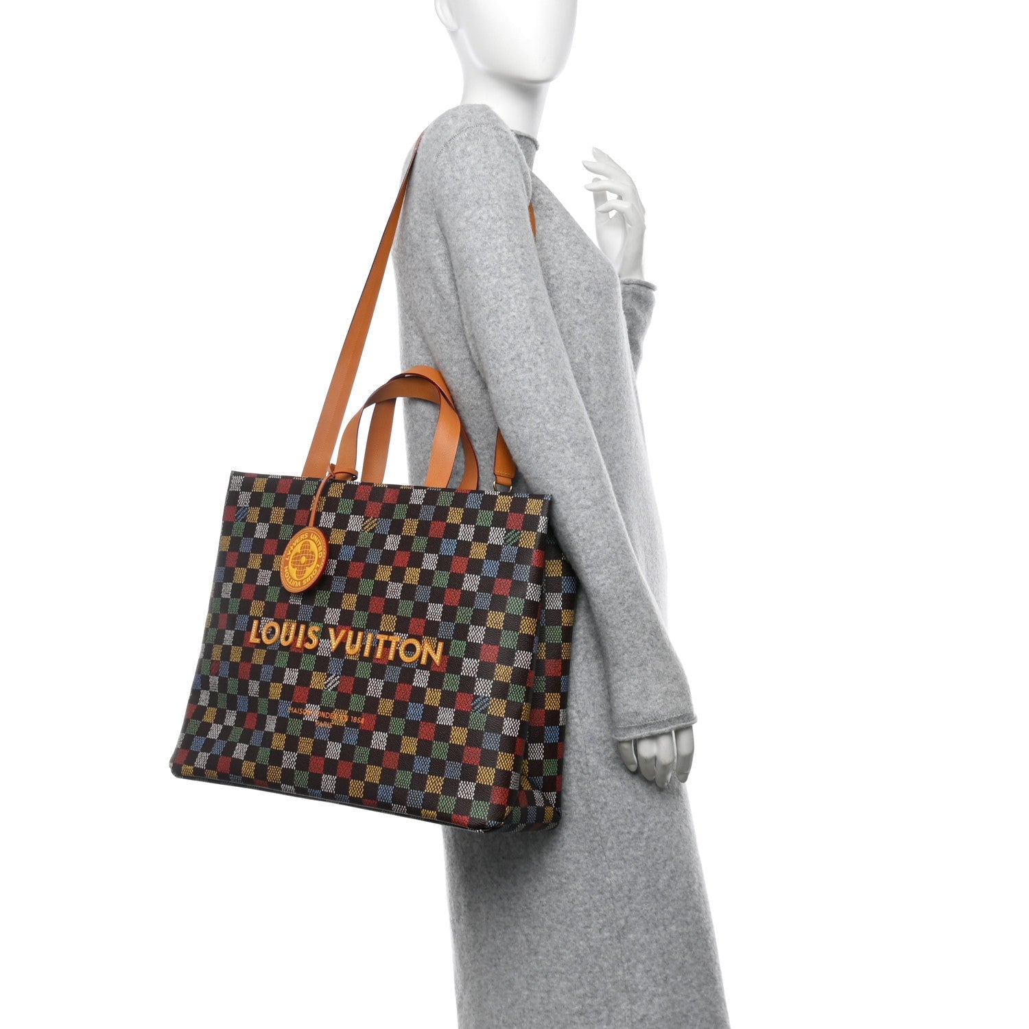 Vers Damier Ebene Shopper Bag MM Multicolor