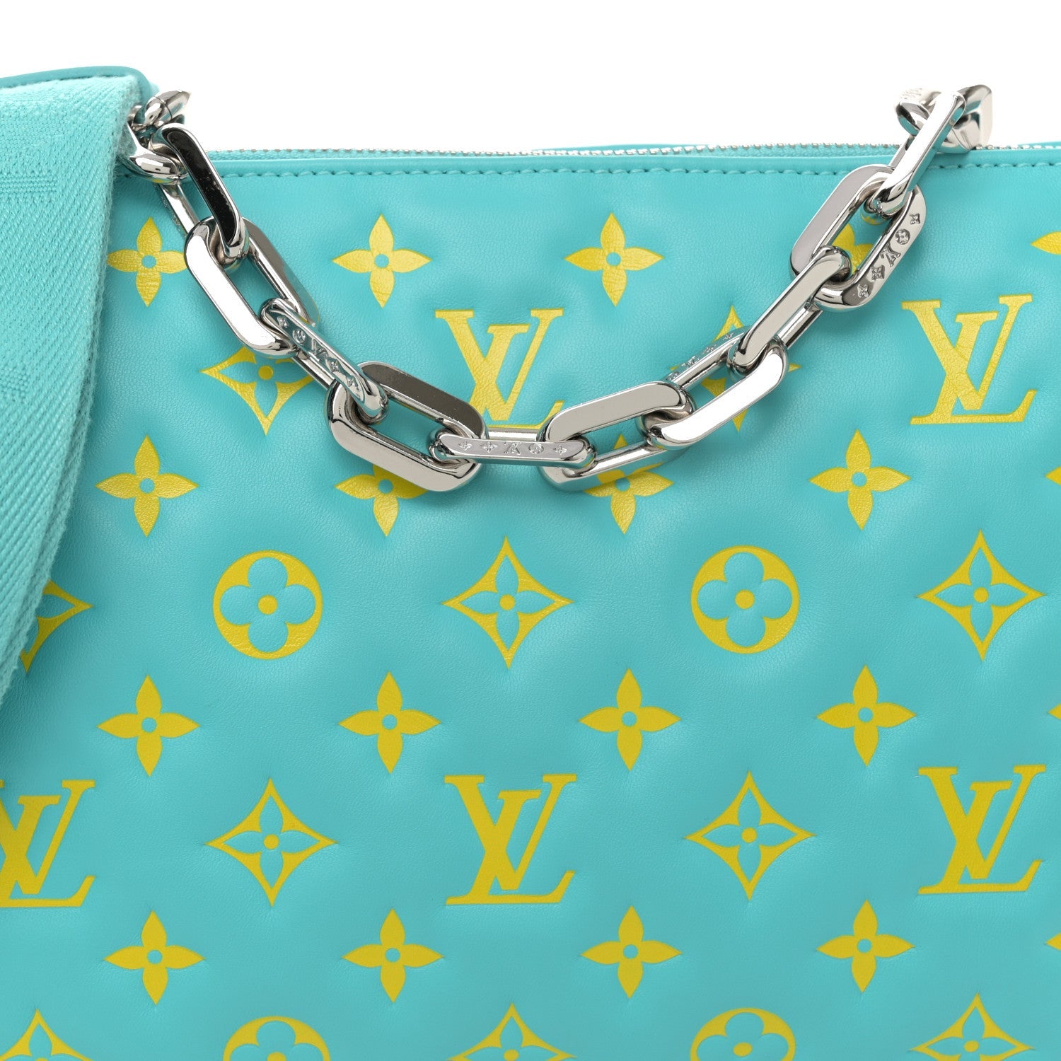 Lambskin Embossed Monogram Vuittamins Coussin PM Menthe Jaune