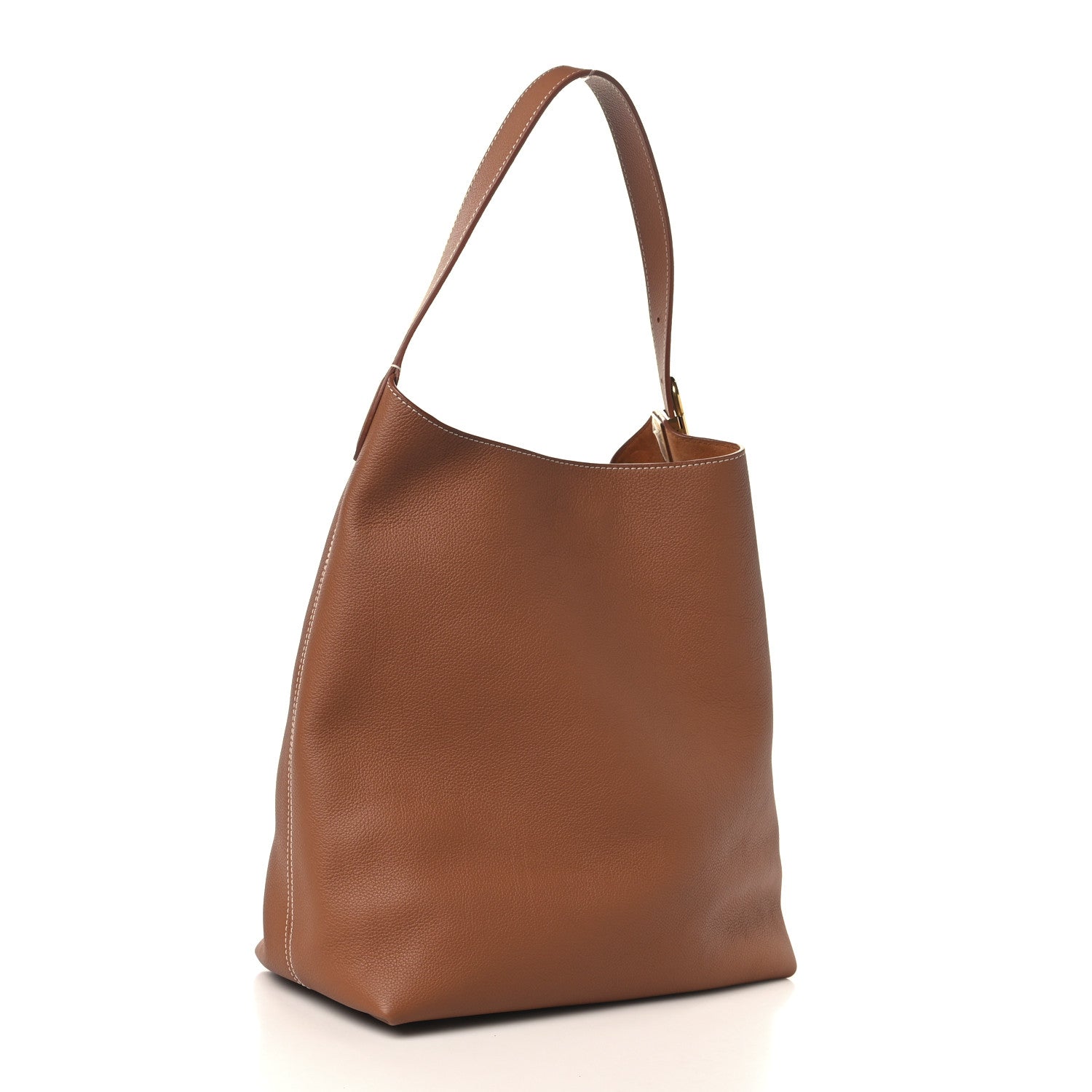 Grained Calfskin Low Key Hobo MM Cognac