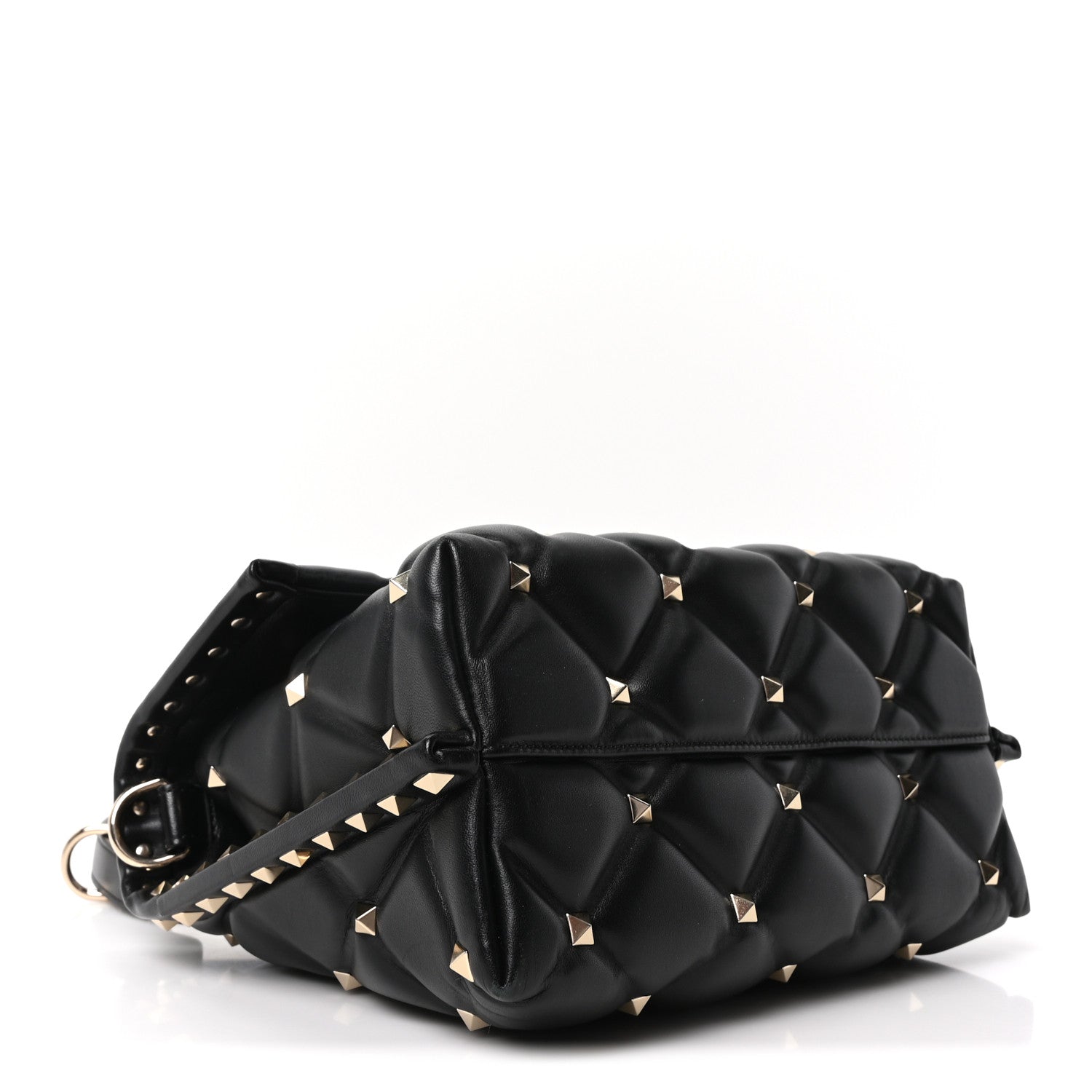 Lambskin VLTN Print Candystud Top Handle Bag Black