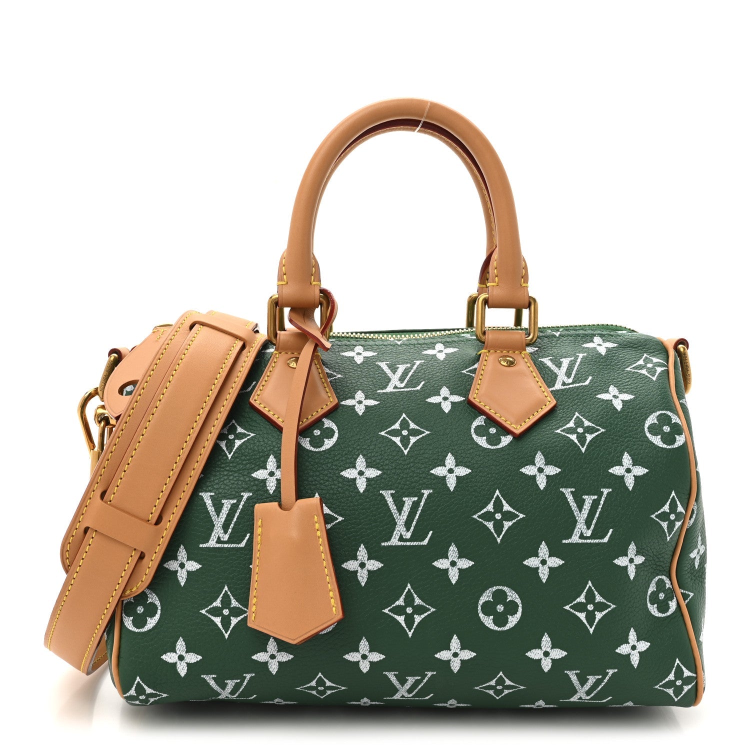 Calfskin Monogram Speedy P9 Bandouliere 25 Green