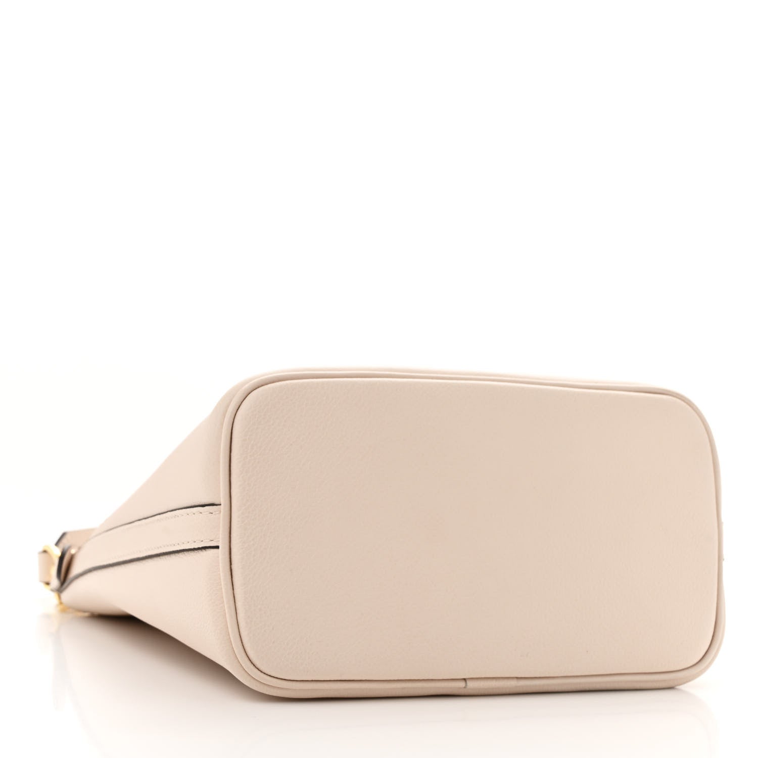 Grained Calfskin Lock and Walk Bucket Quartz