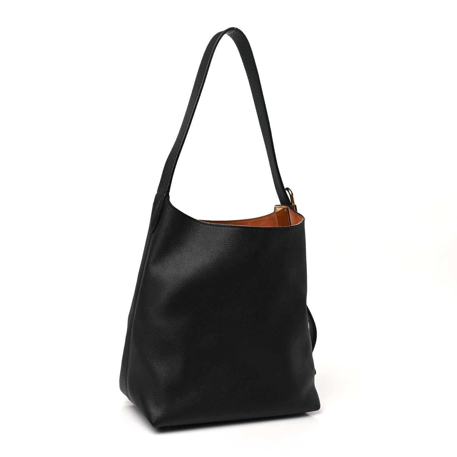 Grained Calfskin Low Key Hobo PM Black