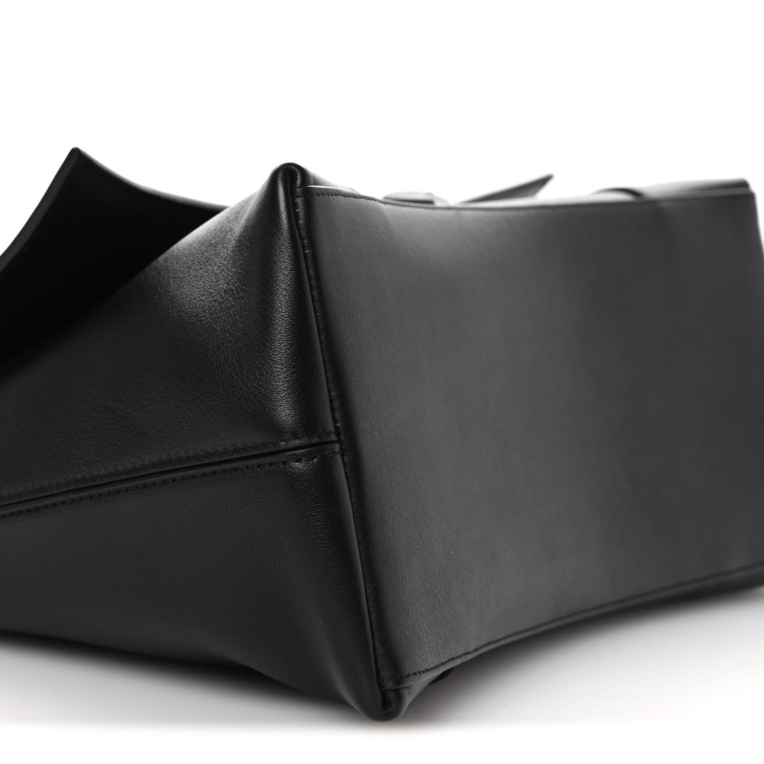 Semi Shiny Smooth Calfskin Monochrome M Downtown Shoulder Bag Black