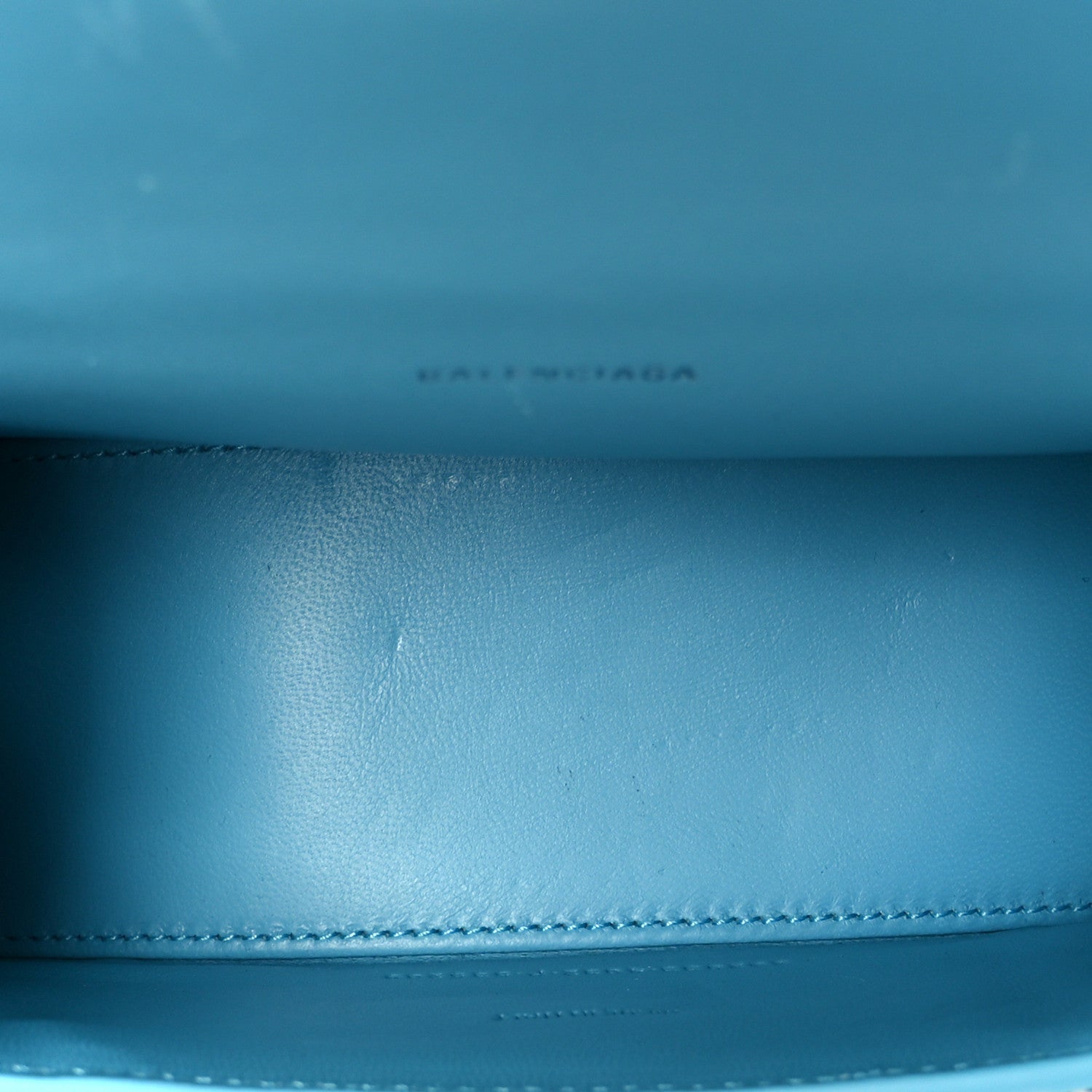 Strass Suede Hourglass Top Handle Bag XS Light Blue