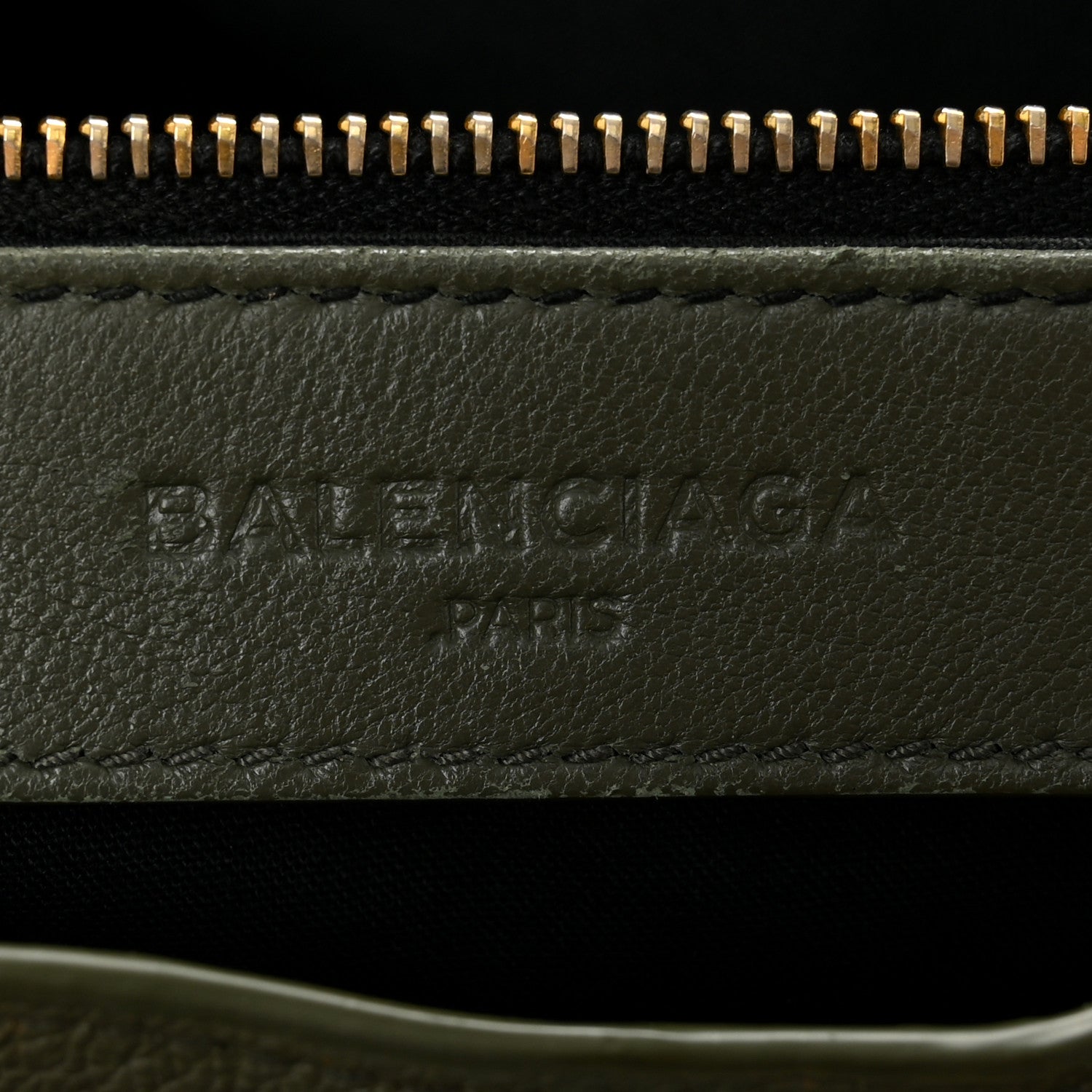 Chevre Gold Metallic Edge Hardware City Vert Lichen