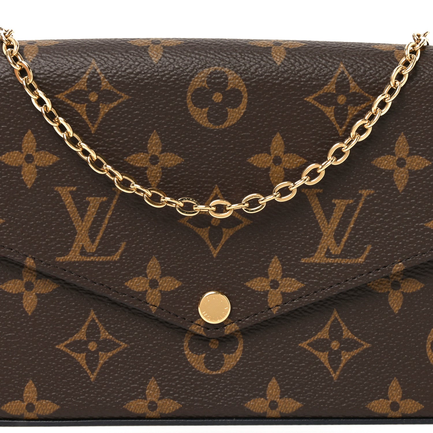 Monogram Pochette Felicie Chain Wallet Fuchsia