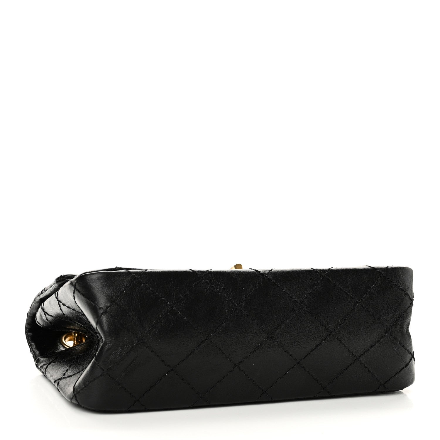 Aged Calfskin Quilted 2.55 Reissue Mini Flap Black