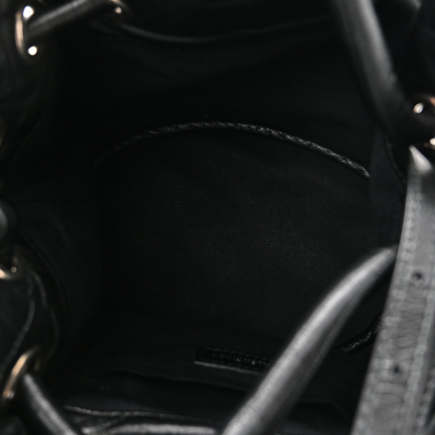 Nappa Calfskin Quilted Touch B Bucket Bag Black