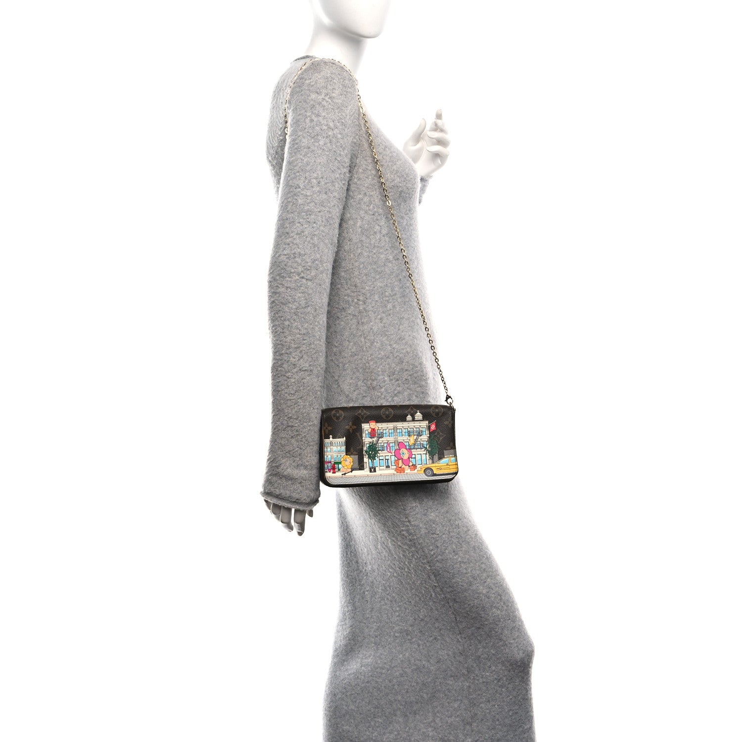 Monogram 2022 Christmas Animation New York Soho Pochette Felicie Chain Wallet Yellow