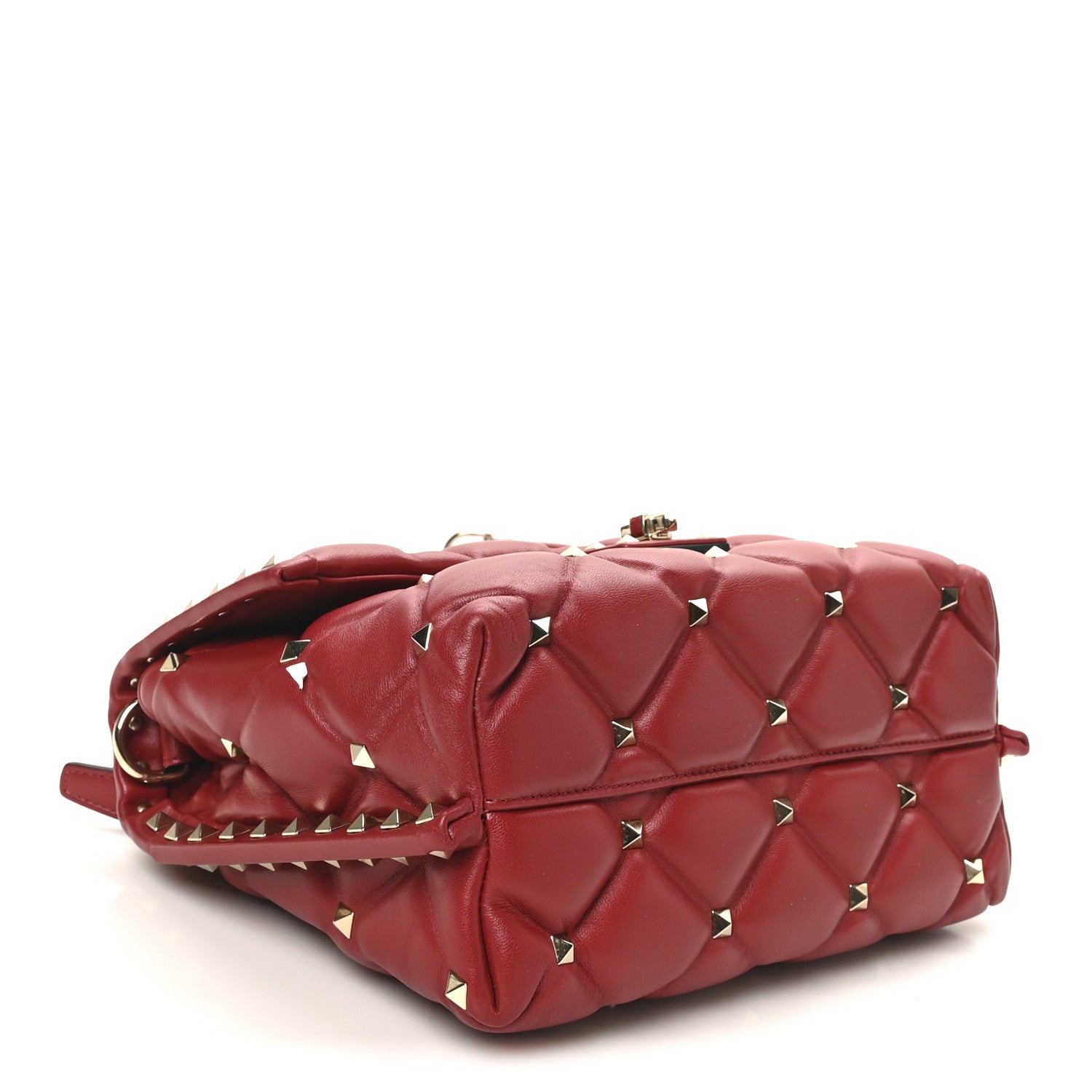 Nappa Medium Candystud Top Handle Bag Rosso Valentino