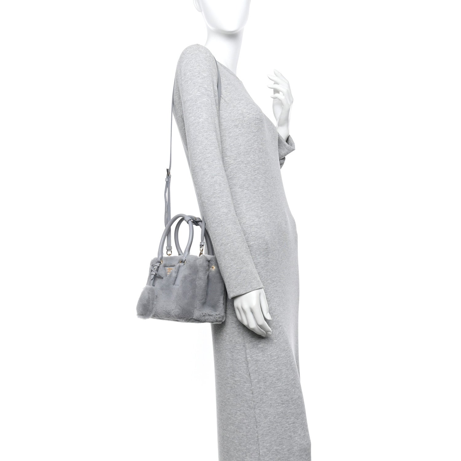 Shearling Mini Galleria Double Zip Tote Fiordaliso