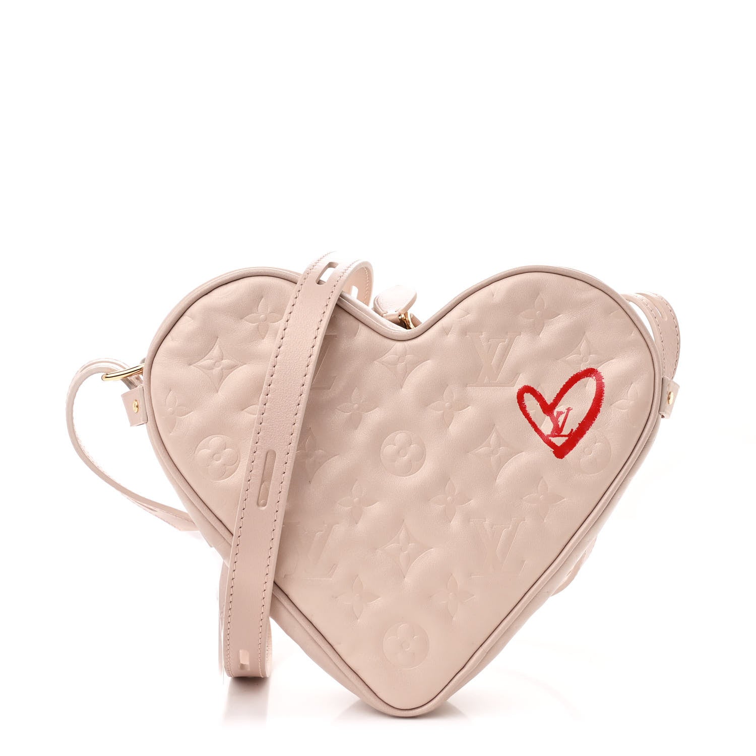 Lambskin Embossed Monogram Fall In Love Sac Coeur Light Pink