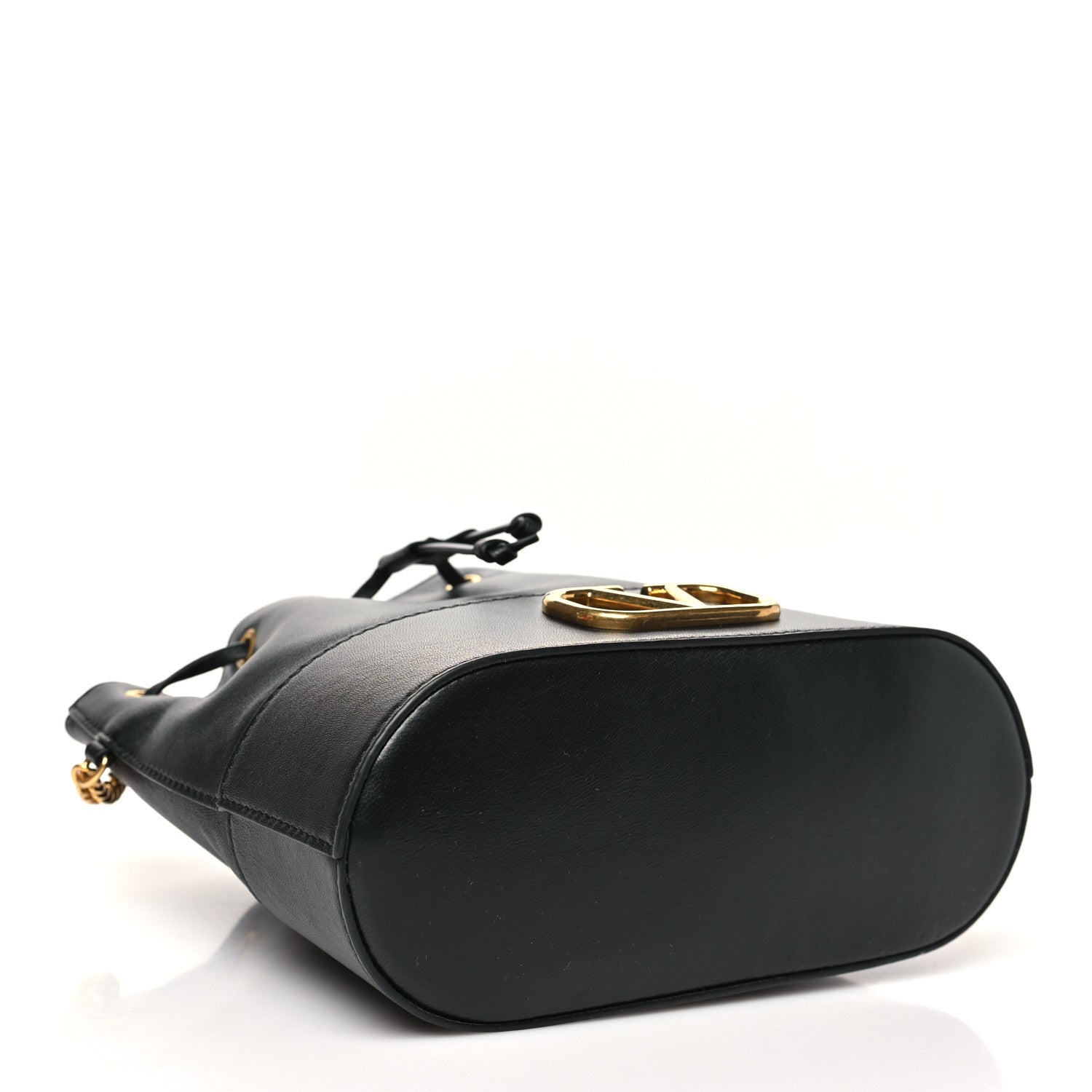 Nappa Mini VLogo Signature Chain Bucket Bag Black