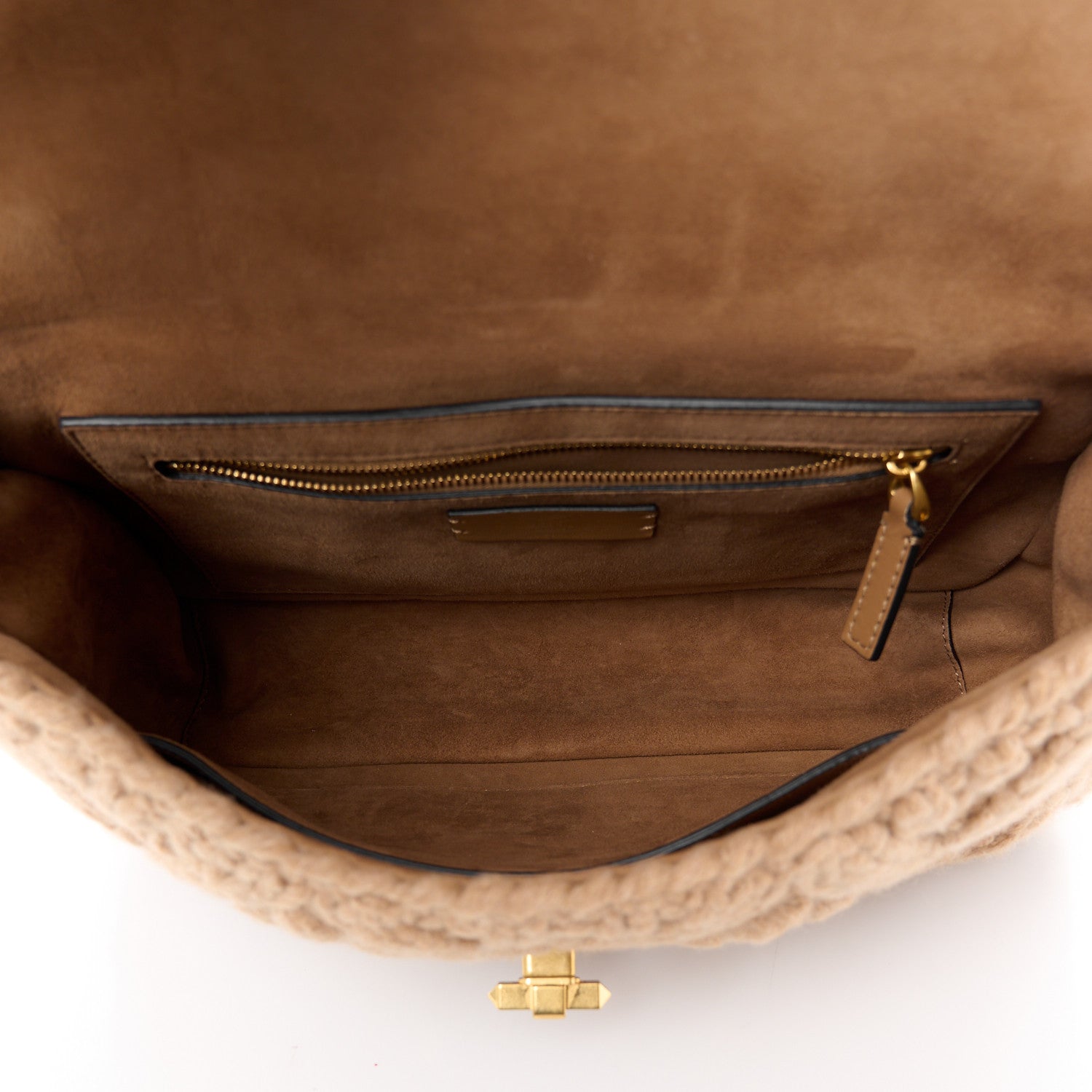 Cashmere Large Roman Stud Shoulder Bag Saddle Brown