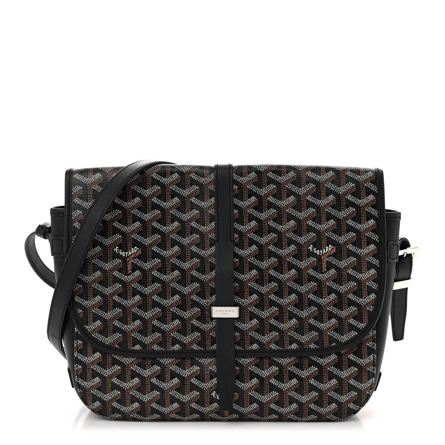 Goyardine Belvedere II MM Messenger Bag Black
