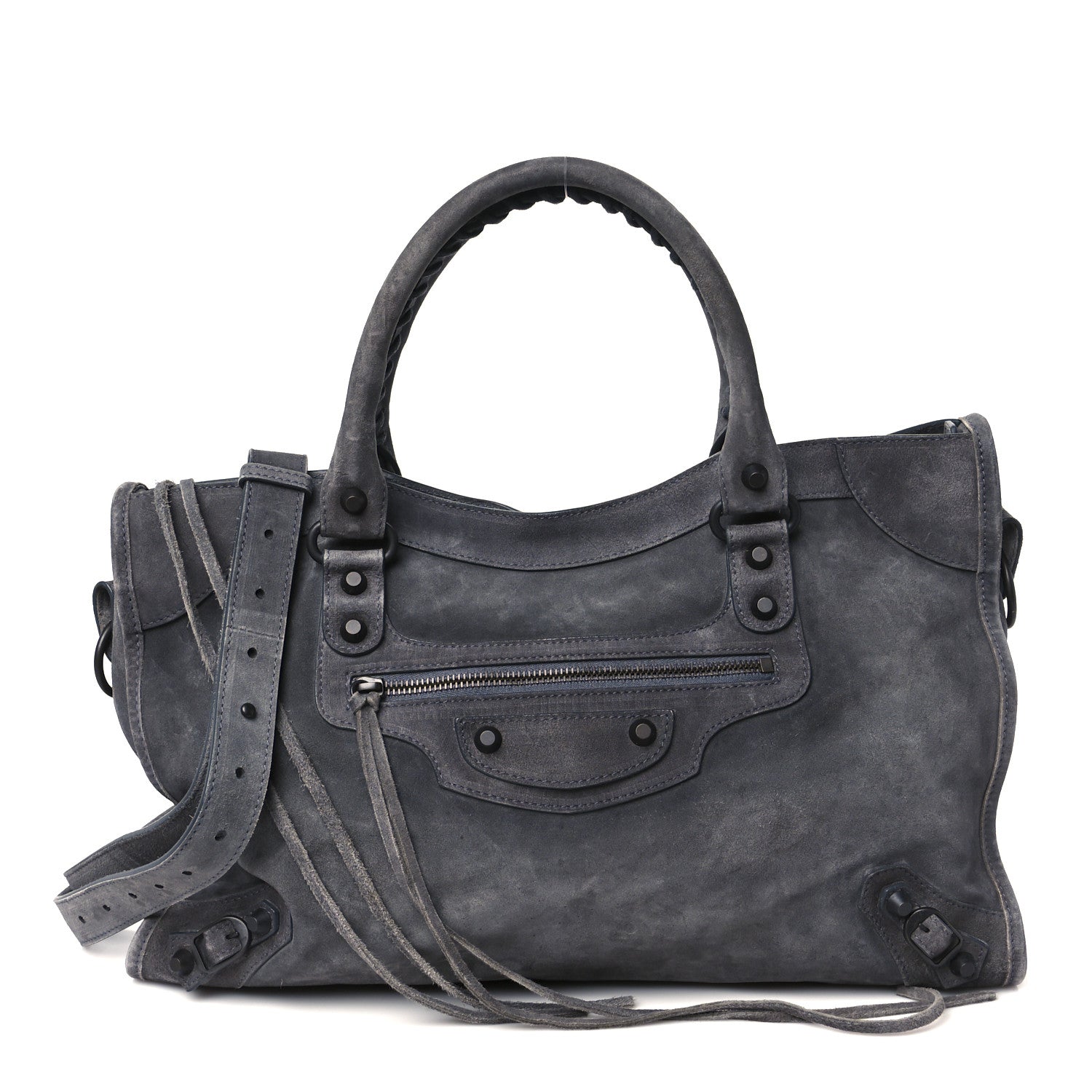 Suede Calfskin Classic Hardware Medium Le City Storm Grey